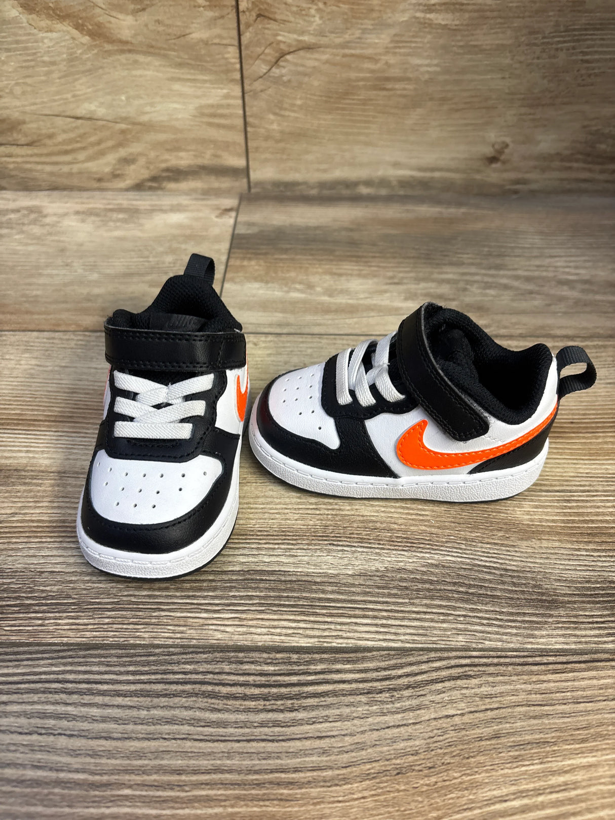 Nike Court Borough Low 2 TD 'White Black Orange' Sneakers sz 4c