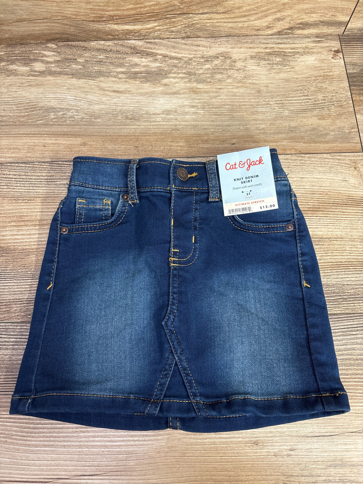 NEW Cat & Jack Knit Denim Skirt Navy sz 3T