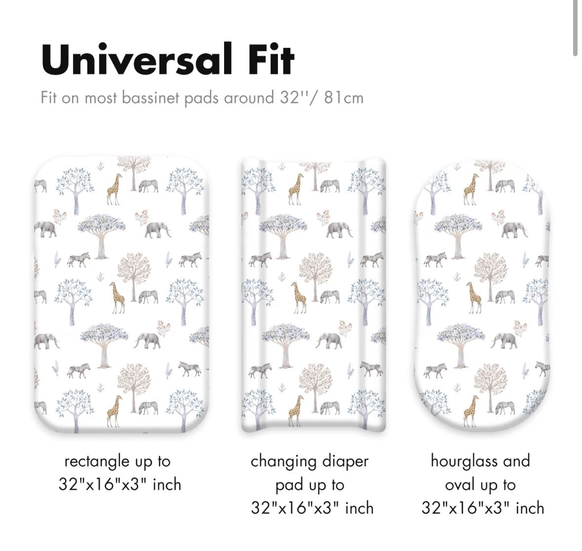 Gllquen Pack n Play/Mini Crib Fitted Sheet Animal Print White 38x26''