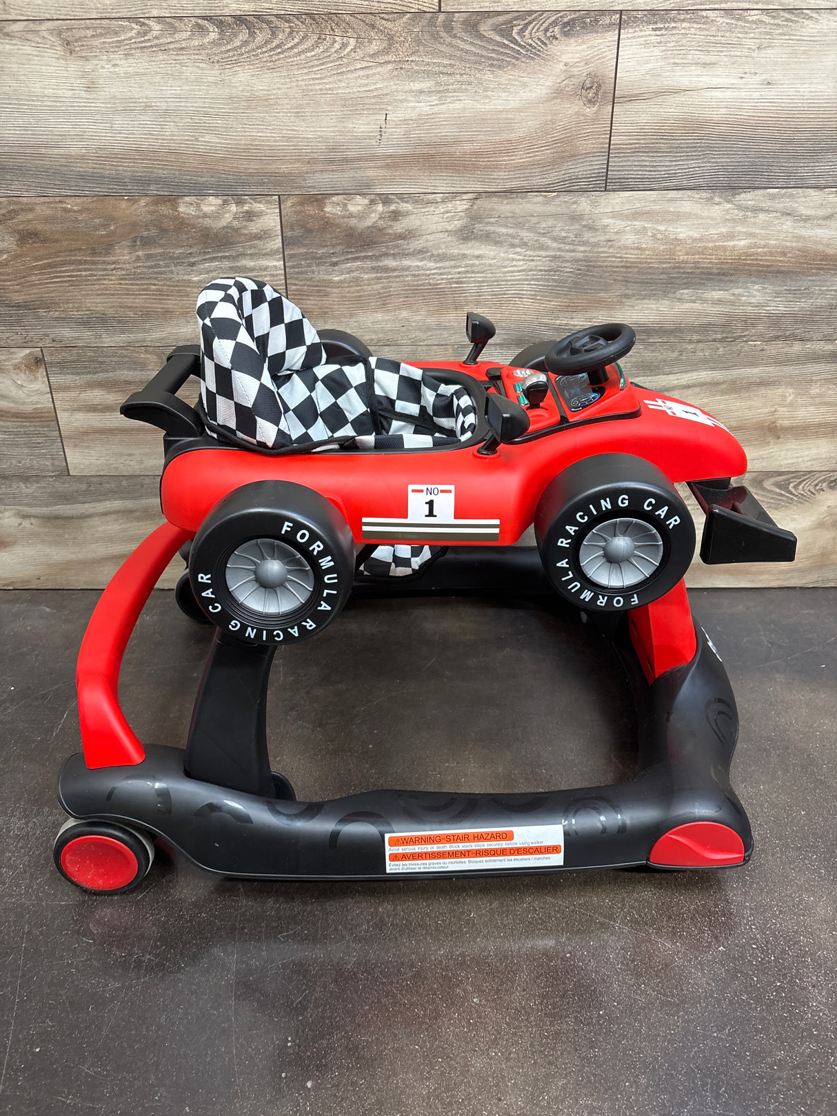 Baby Joy 4-in-1 Foldable Baby Activity Racecar Walker Red