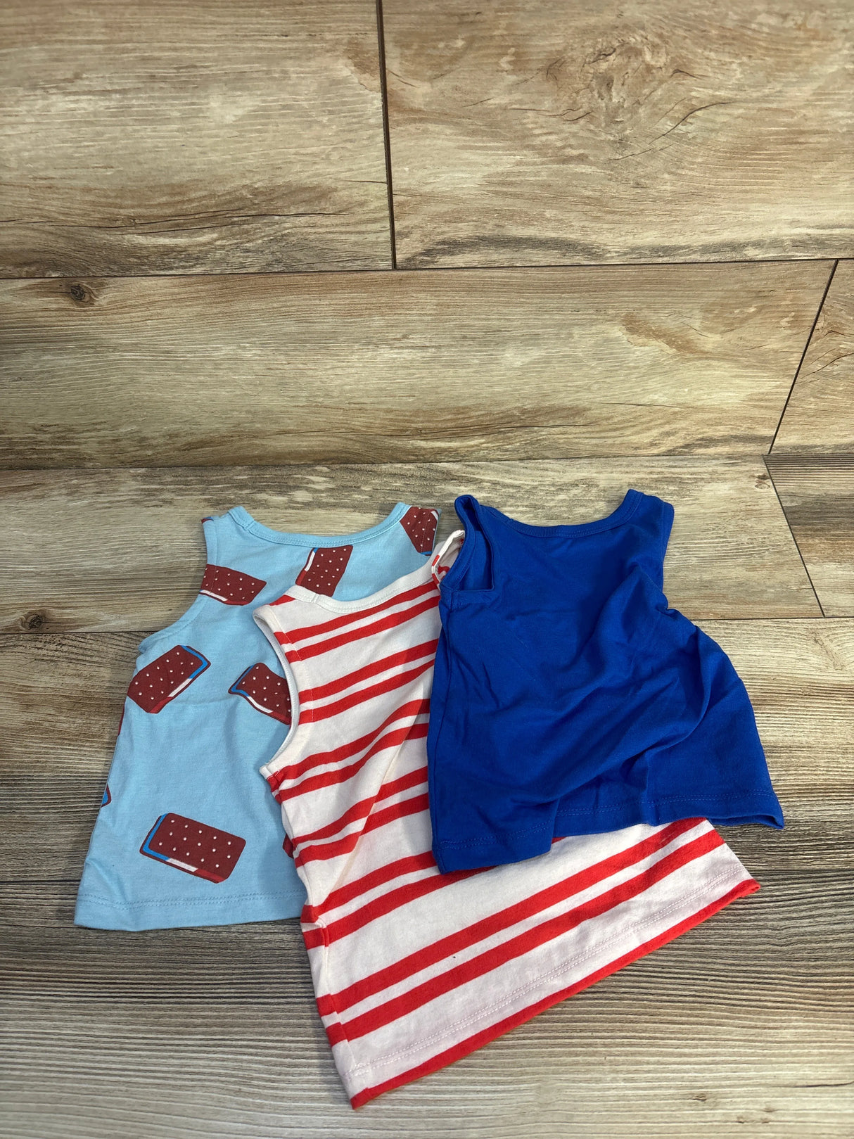NEW Cat & Jack 3pk Ice Cream Tank Tops Blue sz 12m