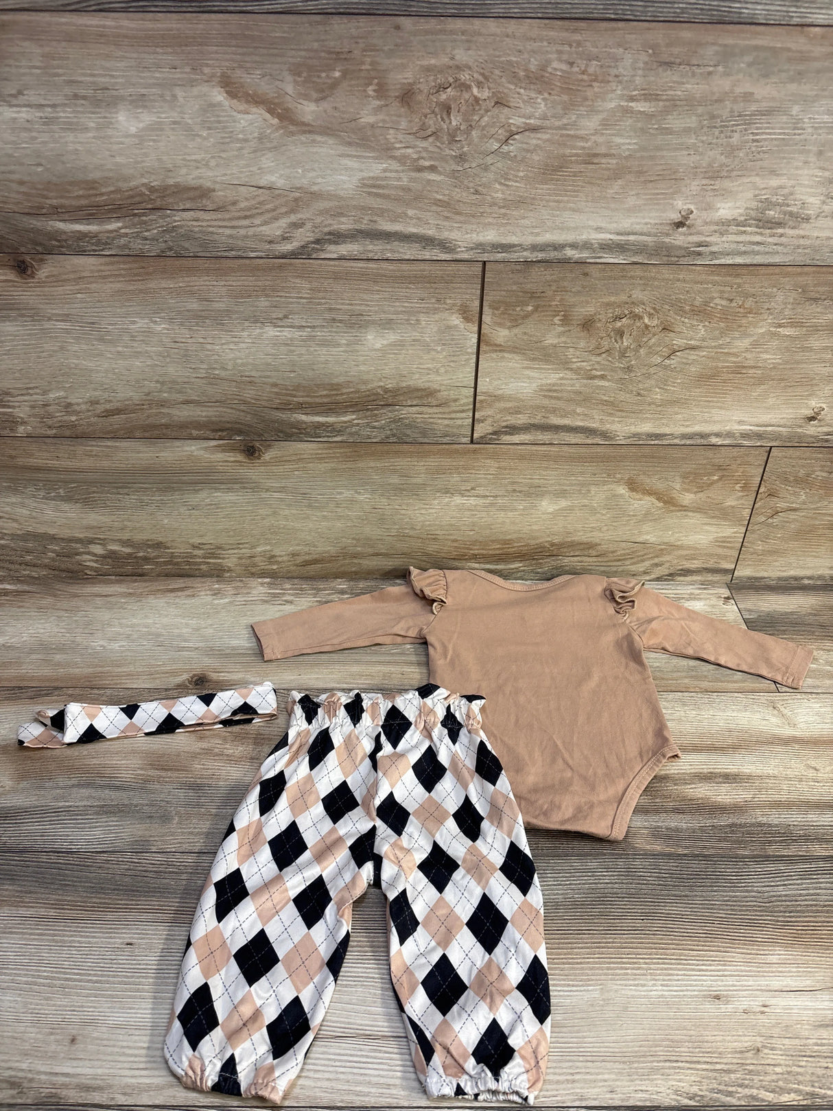 Shein The Princess Has Arrived 3pc Set Brown sz 3-6m