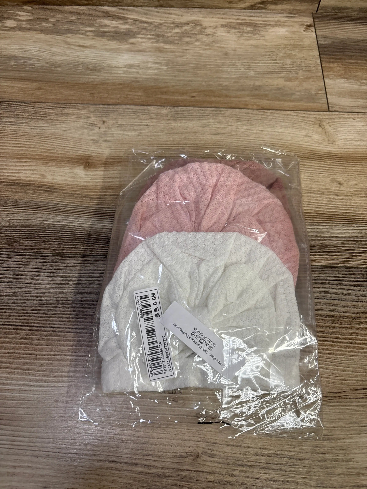 NEW 3pk Knit Bow Caps Pink sz 0-6m