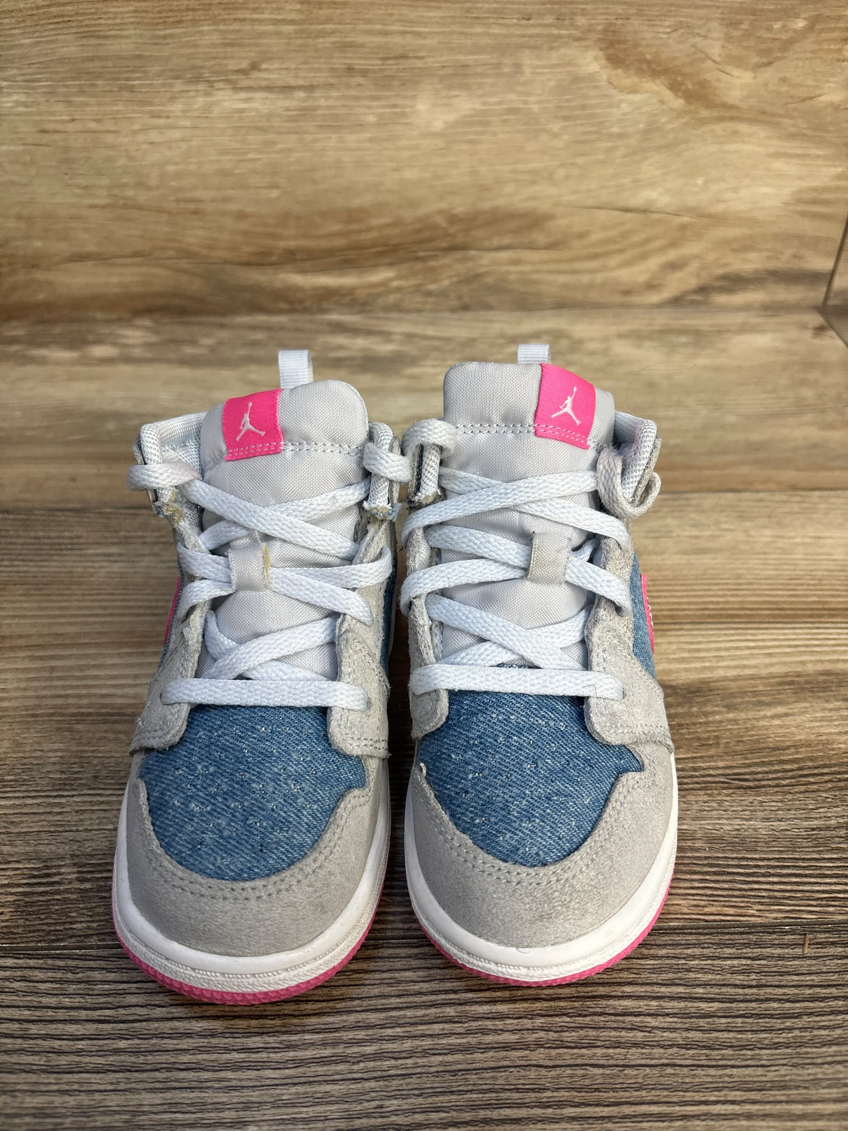 Air Jordan 1 Mid SE TD 'Denim Sequin' Sneakers sz 10c