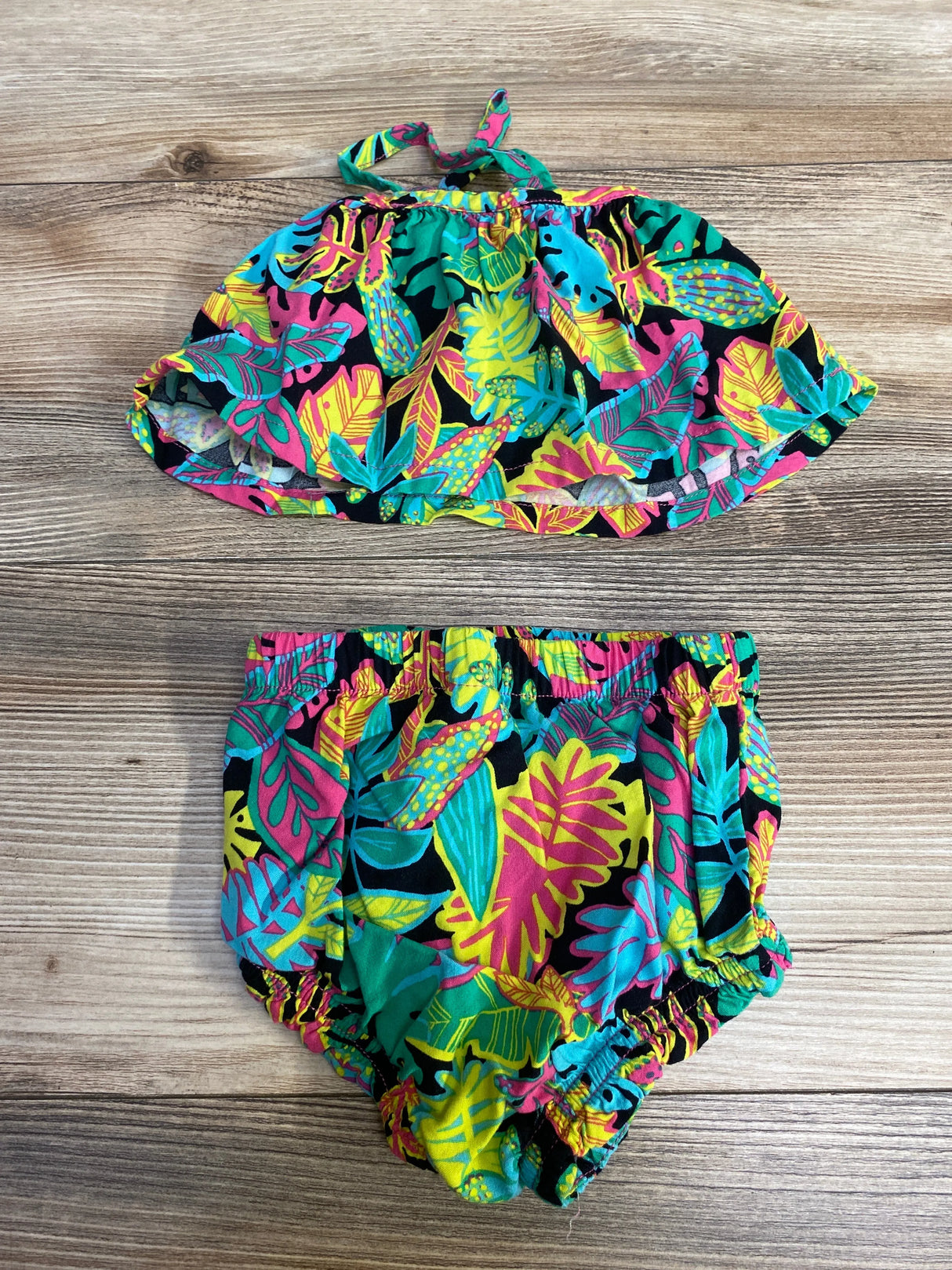 Cat & Jack 2pc Sleeveless Tropical Top & Bottoms Blue sz 0-3m - Me n Mommy To Be