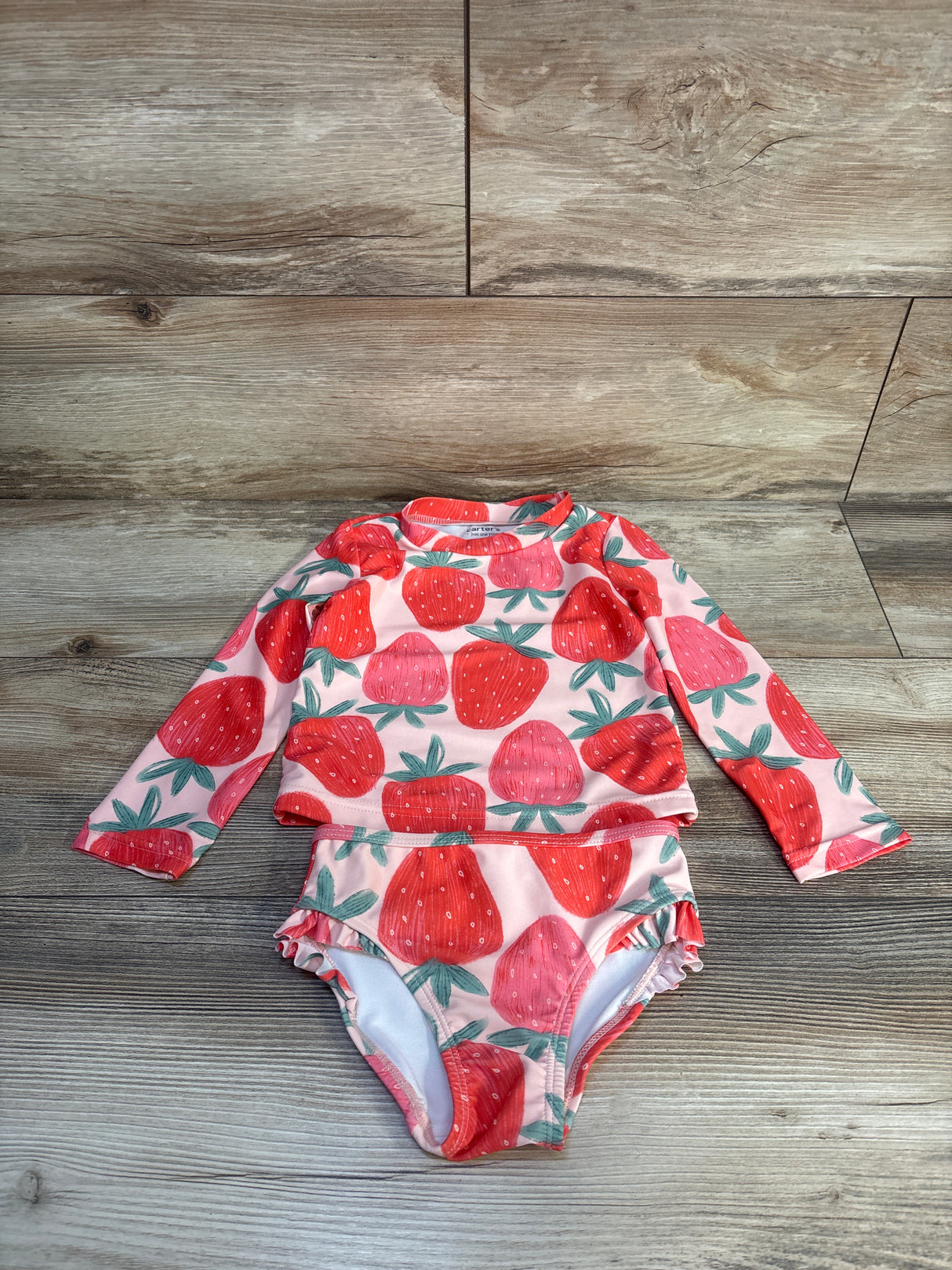 Just One You Long Sleeve Strawberry 2pc Rash Guard Set sz 2T