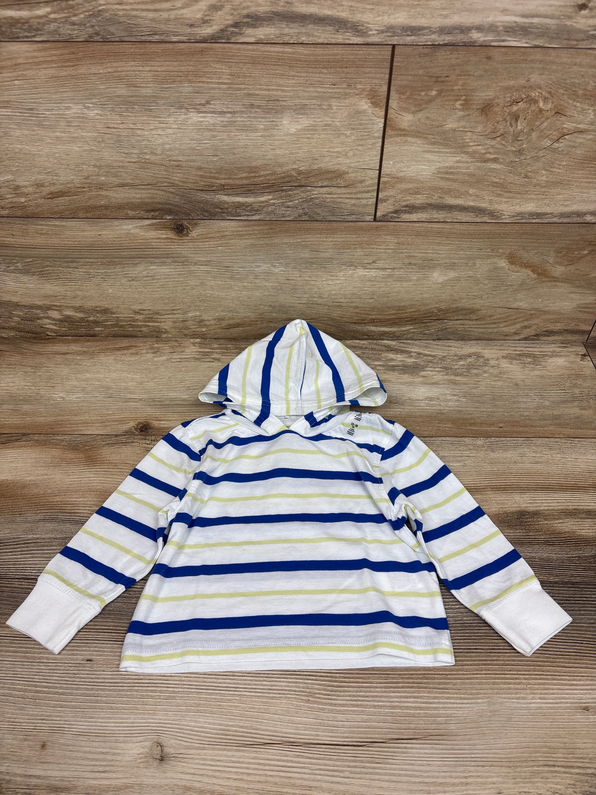 NEW Children's Place Striped Hooded Shirt White sz 12-18m