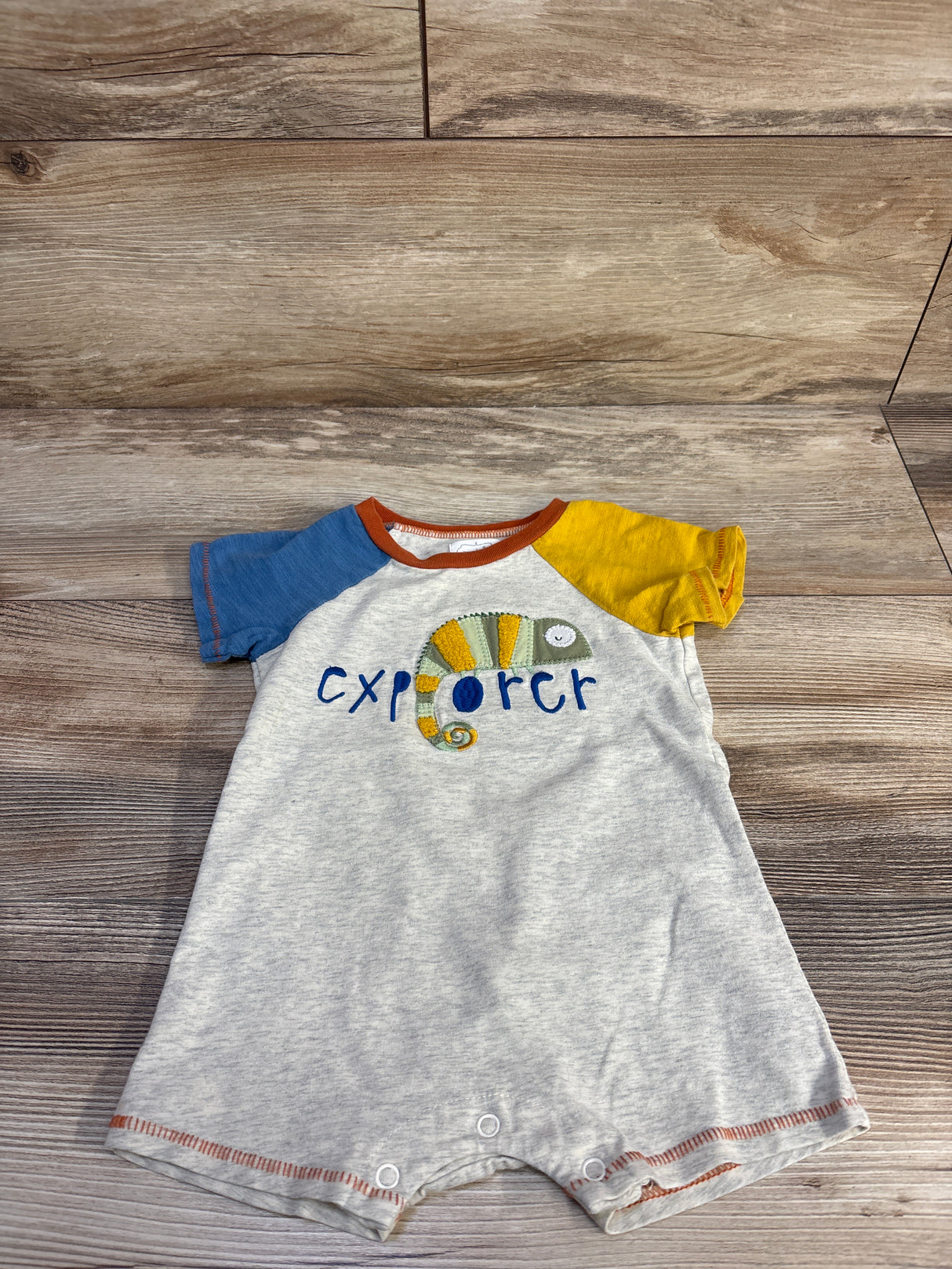 Mudpie Explorer Shortie Romper Grey sz 6-9m