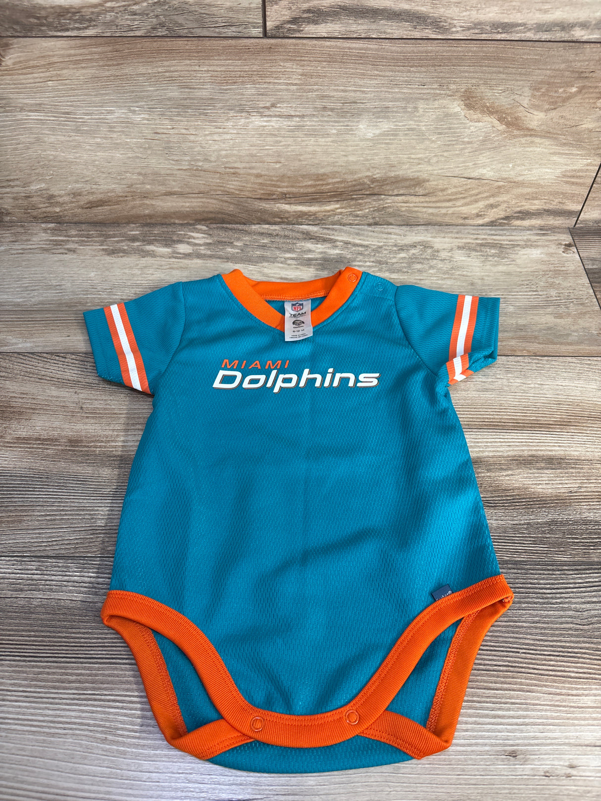 NFL Team Apparel Miami Dolphins Mesh V-Neck Bodysuit Blue sz 6-12m