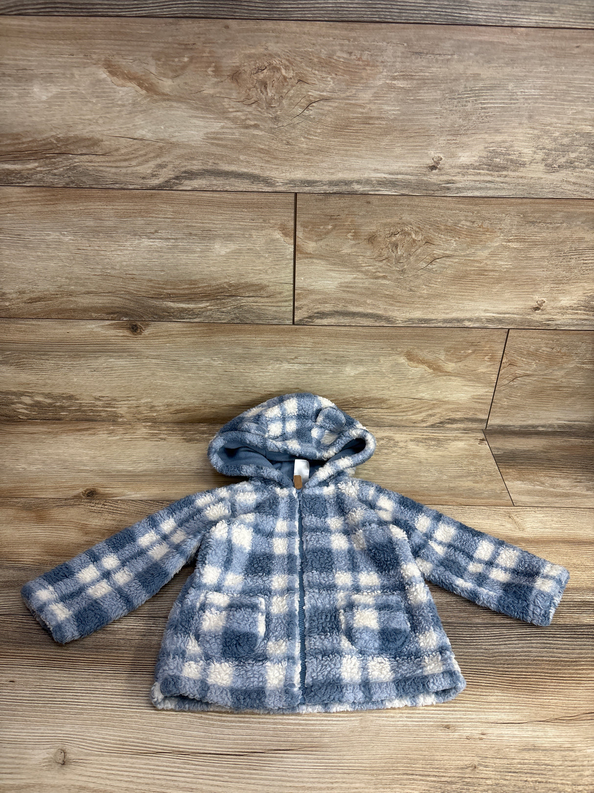 Carter's Plaid Sherpa Lined Jacket Blue sz 18m
