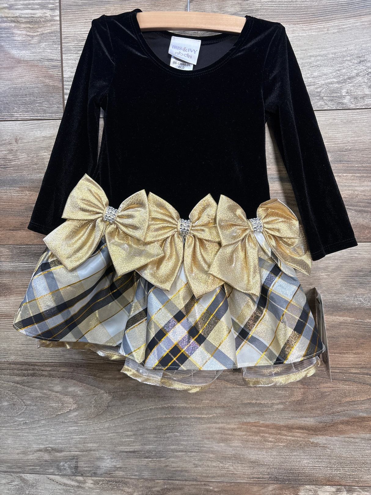 NEW Iris & Ivy Velvet Special Occasion Dress Black sz 2T