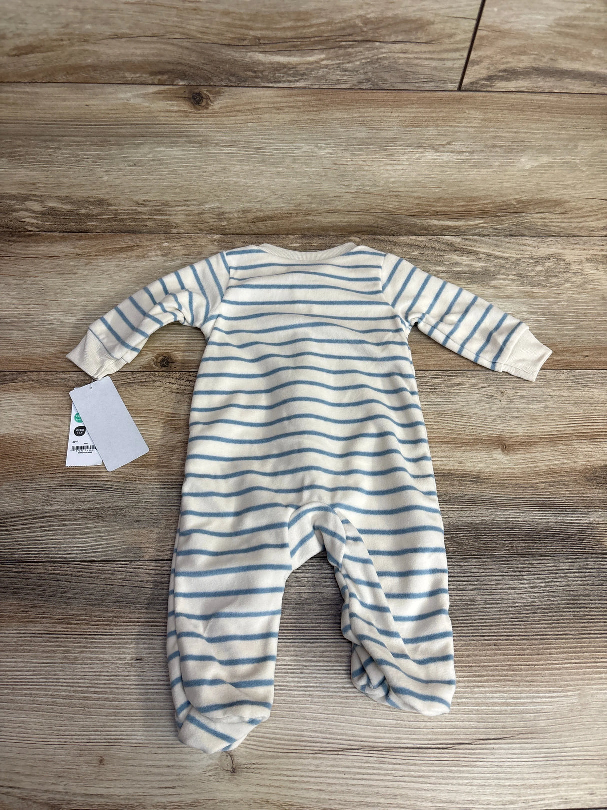 NEW Child Of Mine Little Brother Striped Blanket Sleeper Ivory sz 0-3m