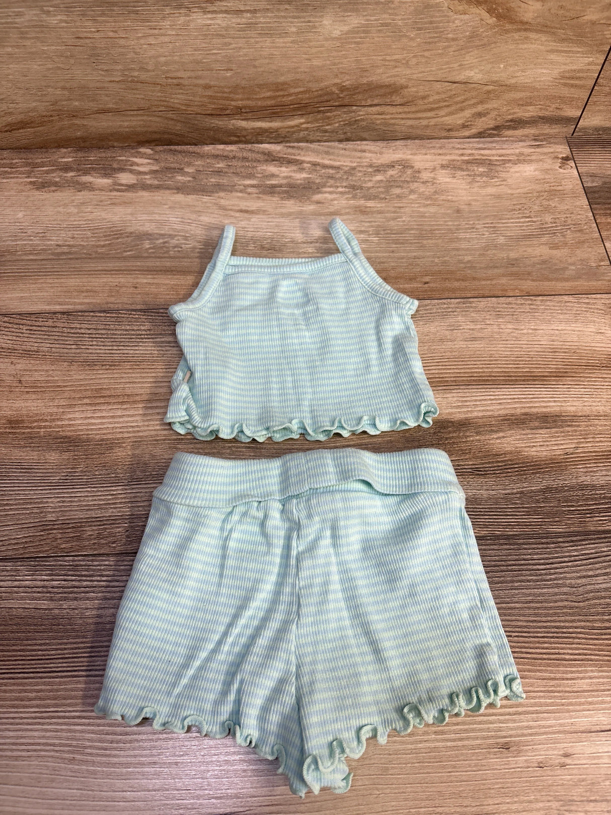 Baby Gap 2pc Ribbed Tank Top & Shorts Set Blue sz 3-6m