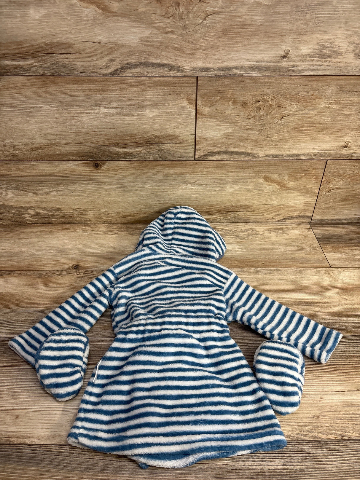 Tahari 2pc Striped Robe & Slippers Set Blue sz 18m