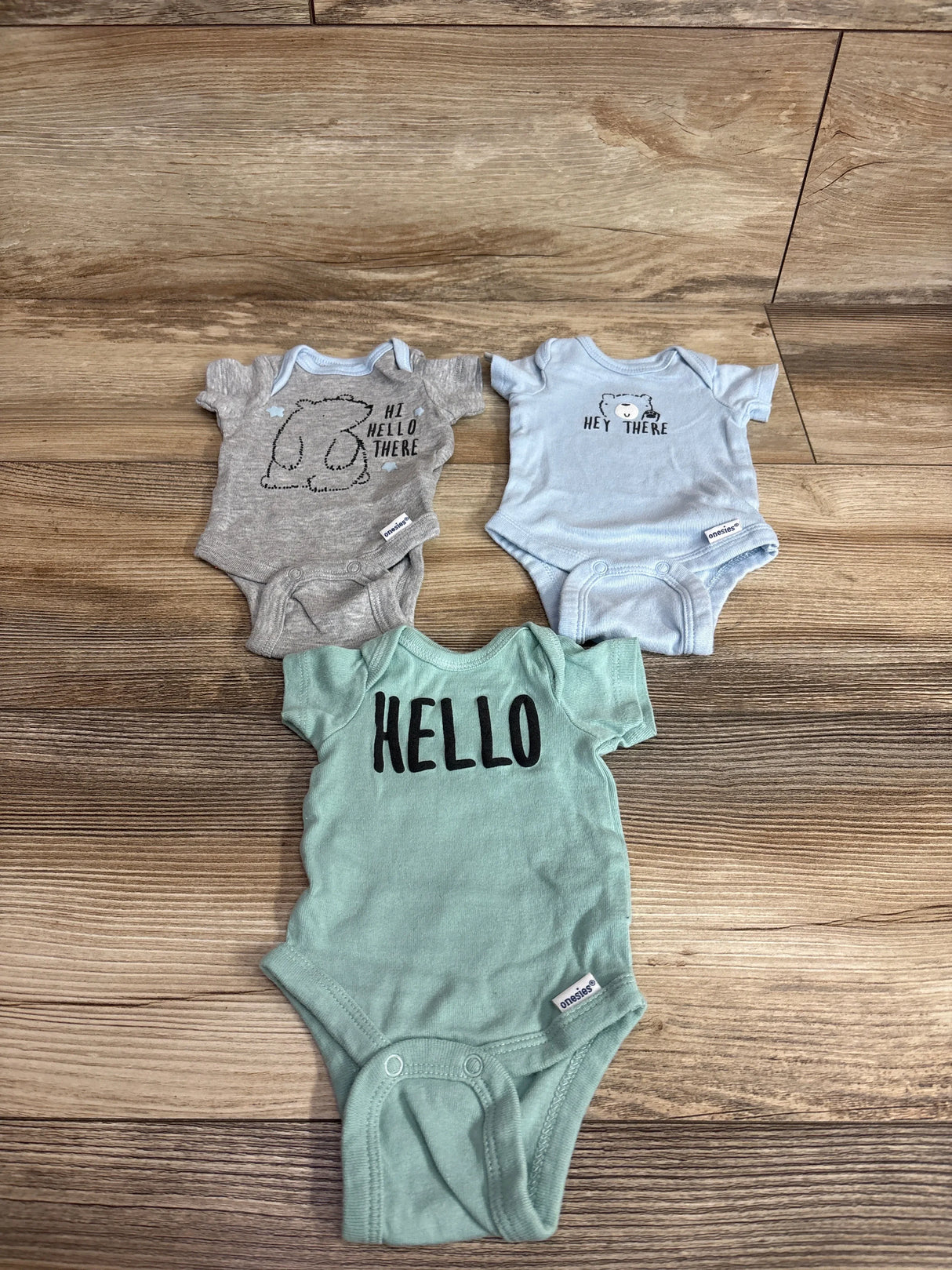 Gerber 3pk Bodysuits Blue sz Preemie