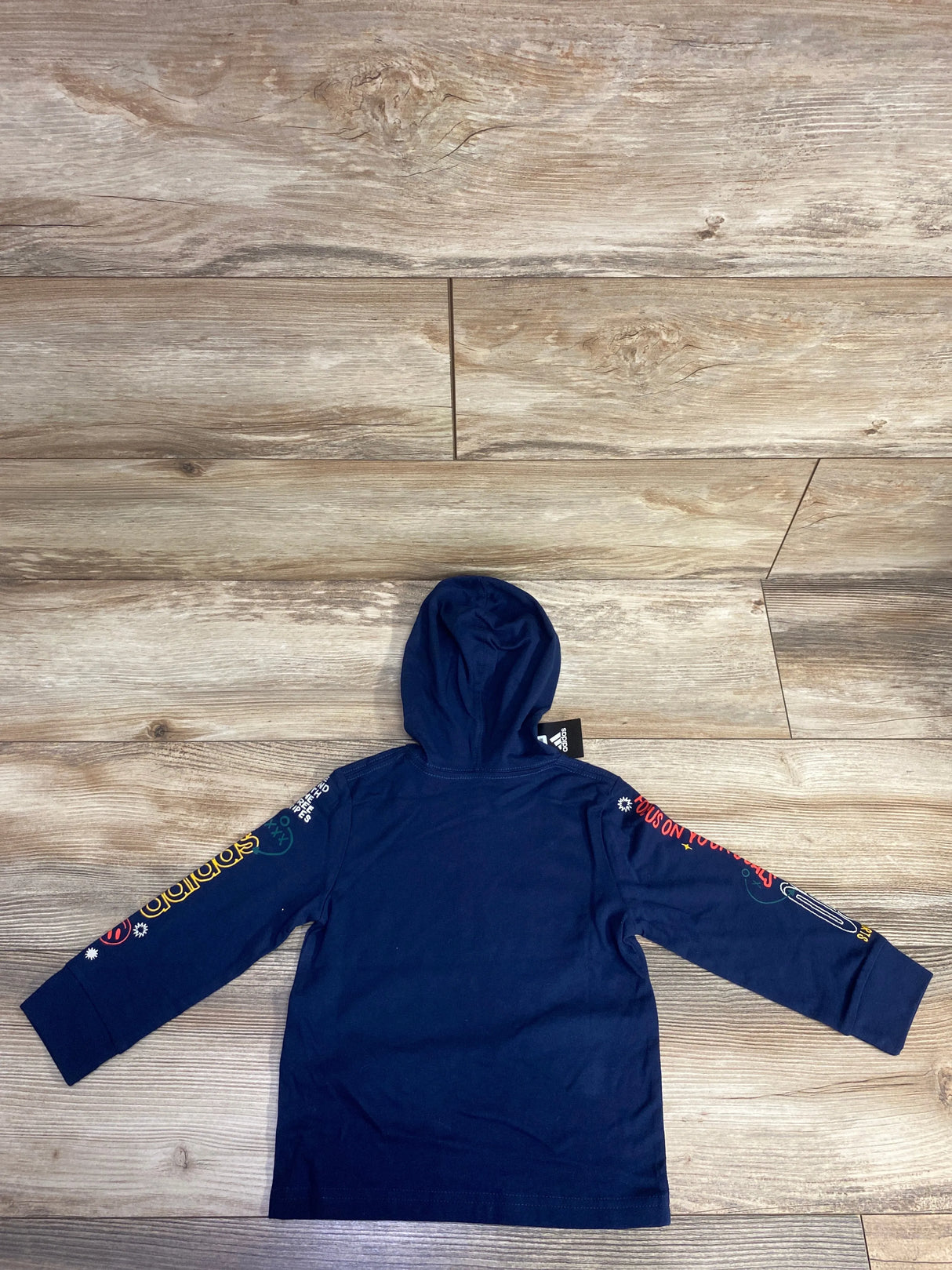 NEW Adidas Long Sleeve Hooded Shirt Navy sz 2T