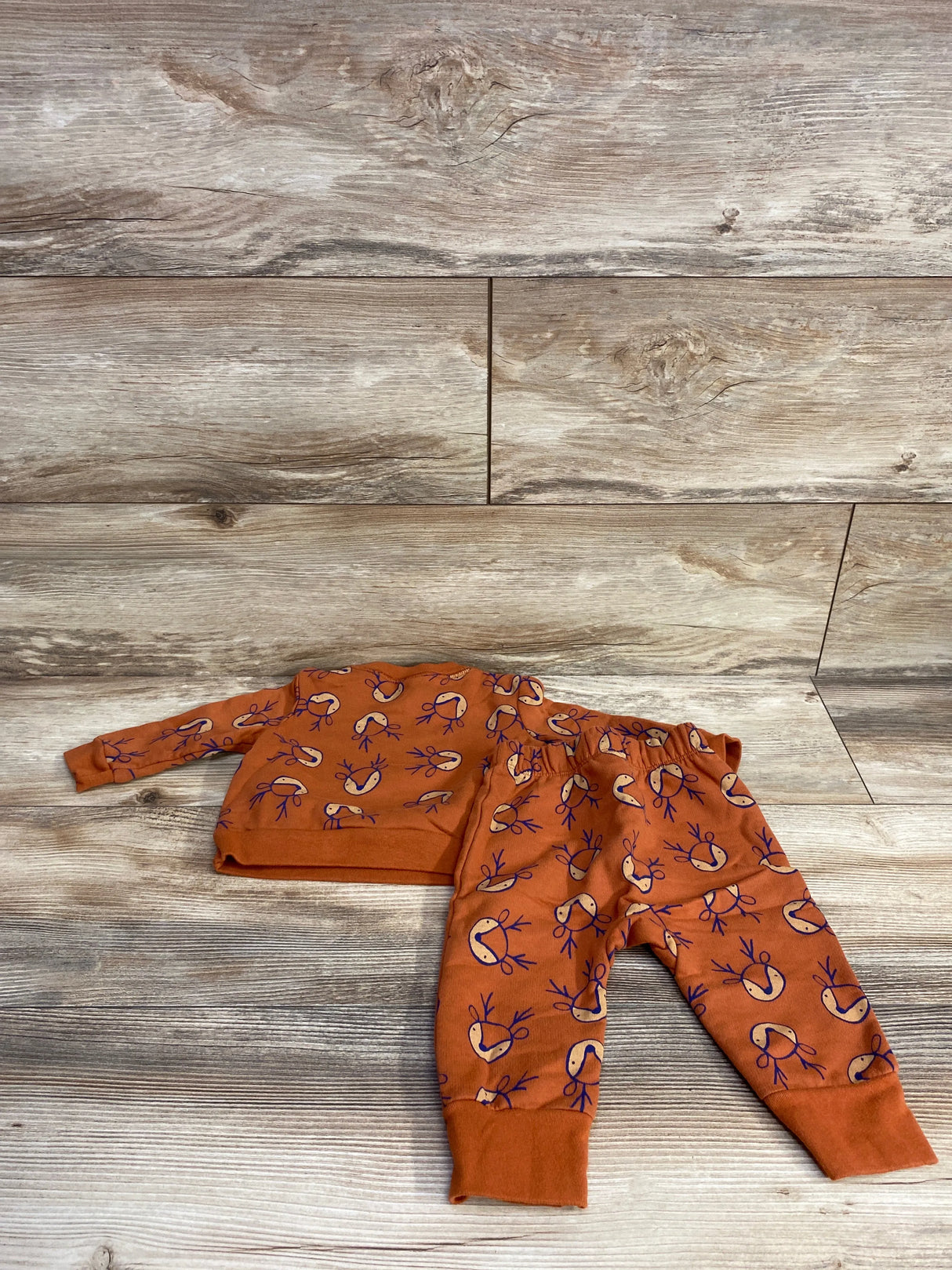 Cat & Jack 2pc Reindeer Sweatshirt & Joggers Set Brown sz 6-9m