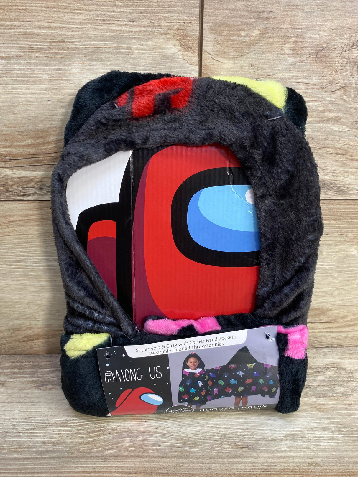 NEW Among Us Hooded Throw Blanket Black