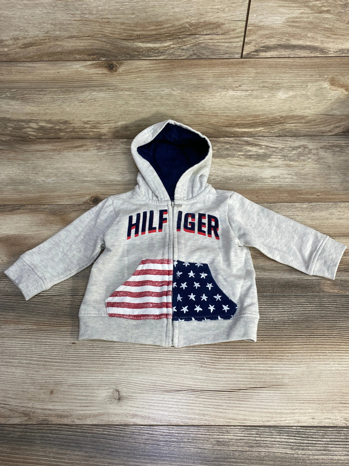 Tommy Hilfiger Full Zip Hoodie Grey sz 6-9m - Me n Mommy To Be