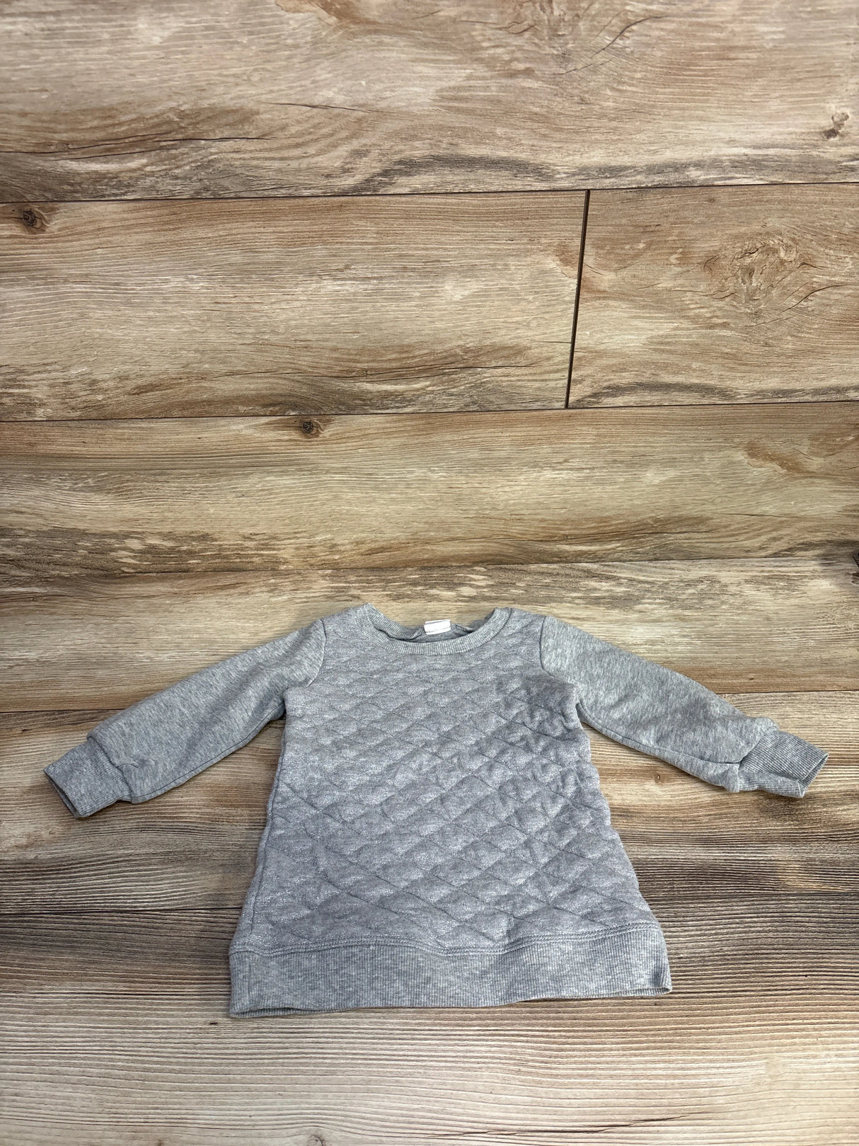Baby Gap Metallic Quilted Pull Over Sweatshirt Silver sz 18-24m