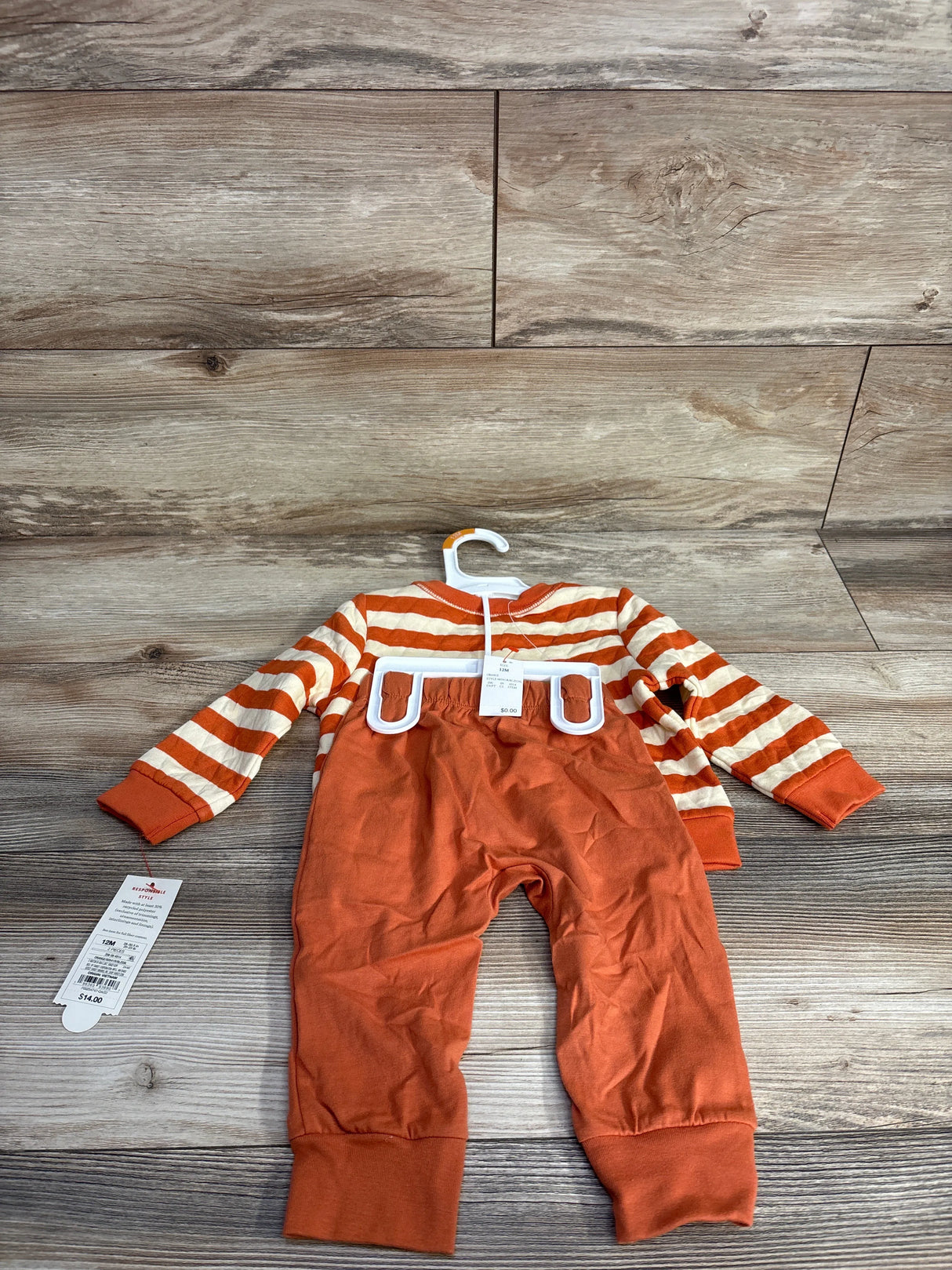 NEW Cat & Jack Quilted Shirt & Bottoms Set Rust sz 12m