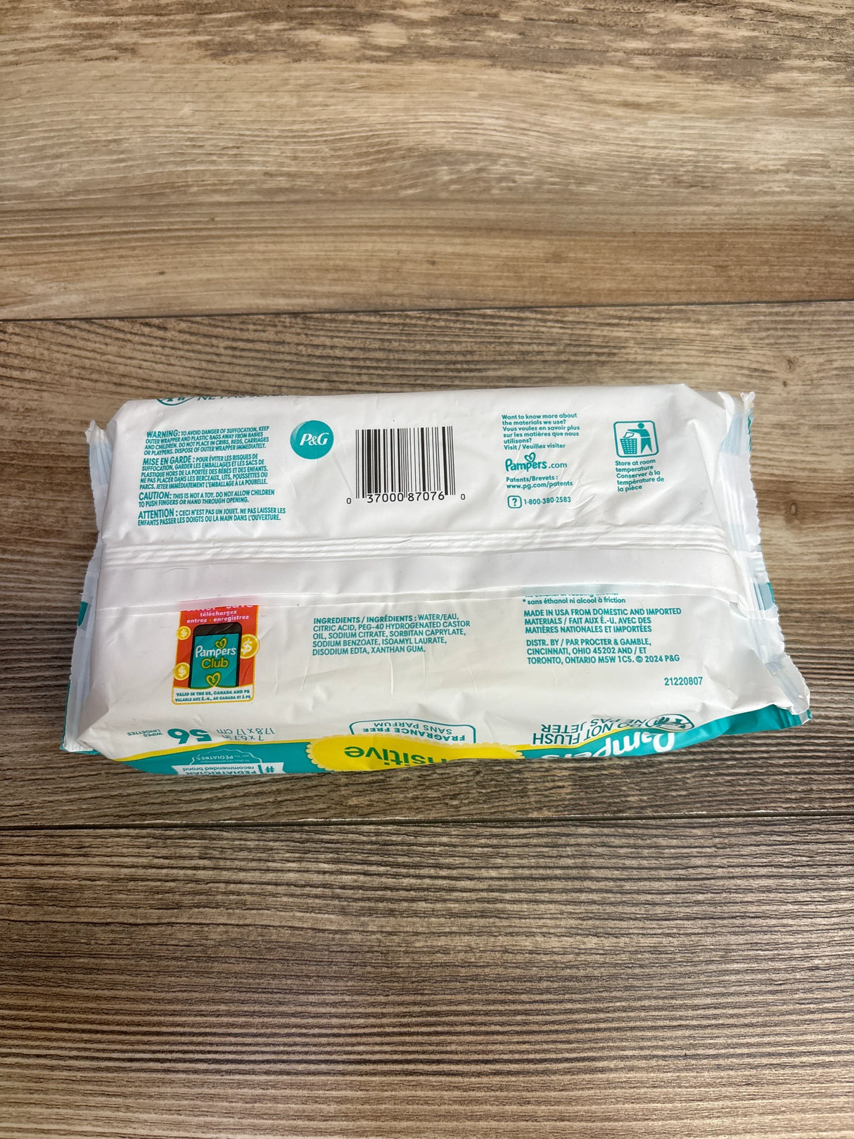 NEW Pampers Sensitive Baby Wet Wipes, 56ct.