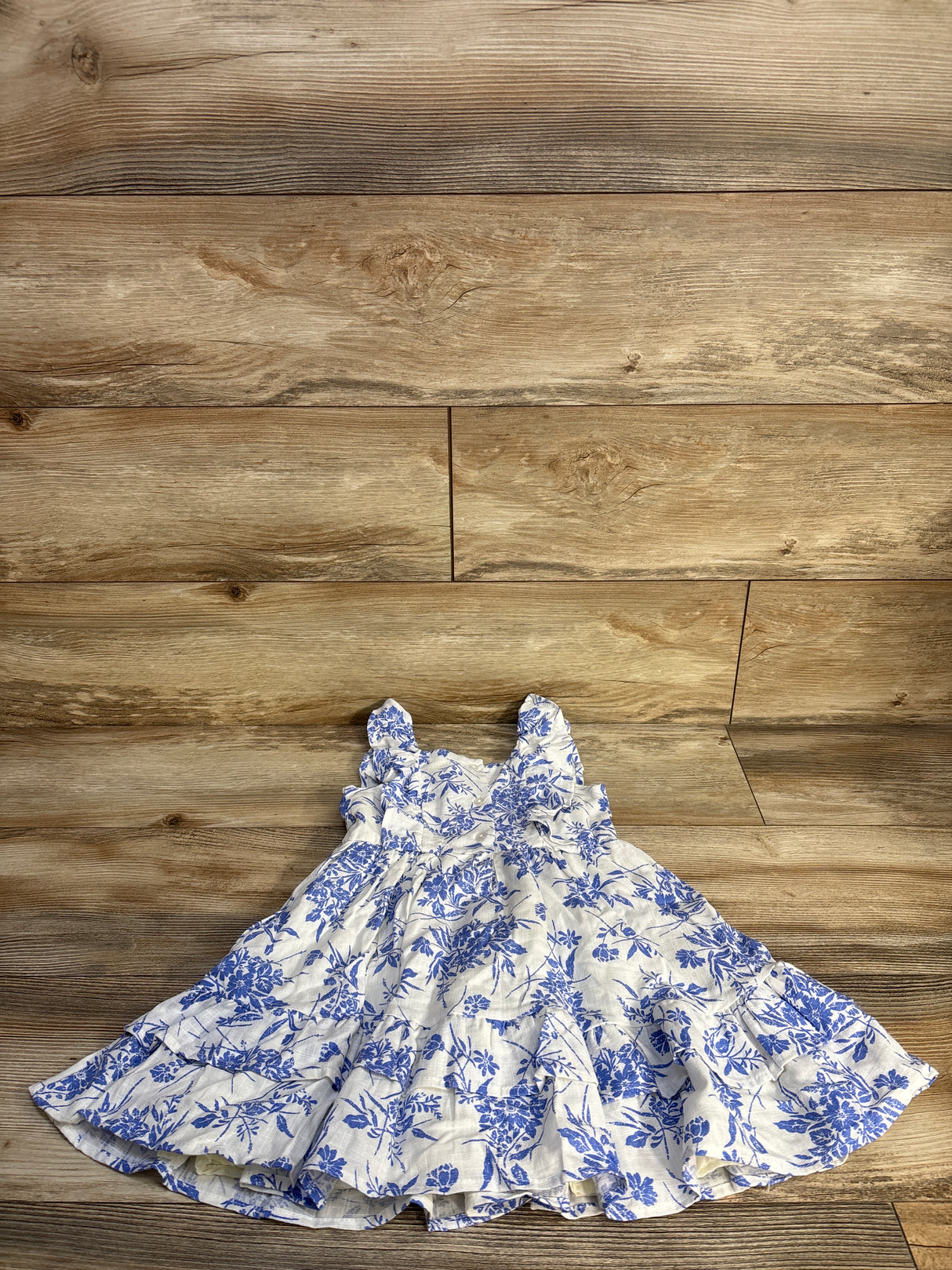 Btween Floral Linen Blend Dress White sz 5T