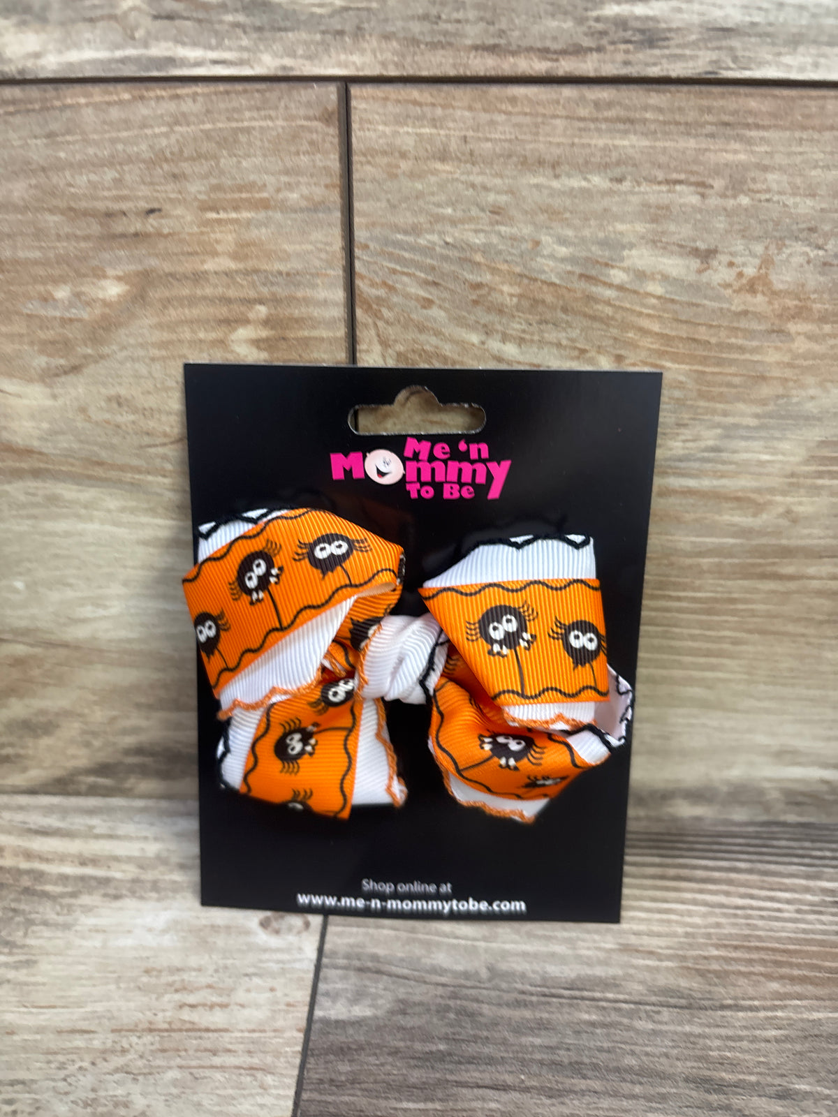 NEW Large Spider Print Hair Bow Orange
