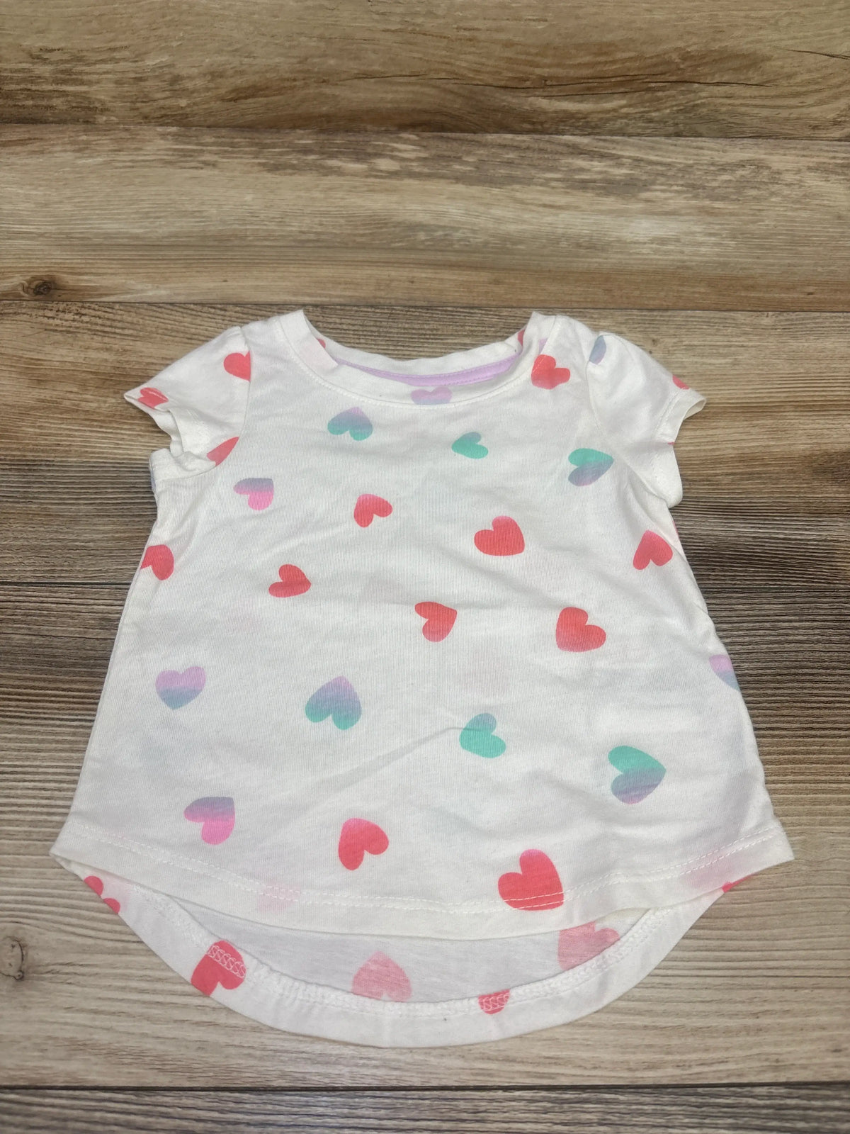 Cat & Jack Heart Print Shirt White sz 12m