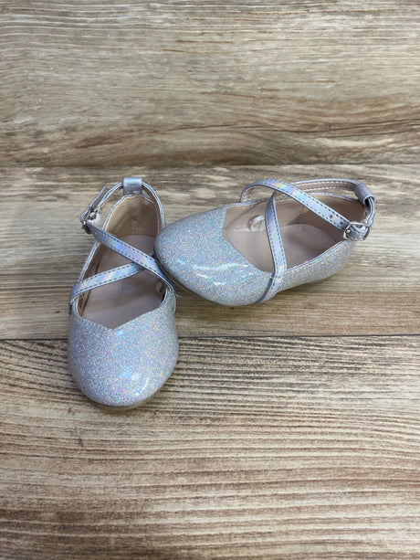 Children's Place Glitter Cross Strap Ballet Flats Metallic sz 4c - Me n Mommy To Be