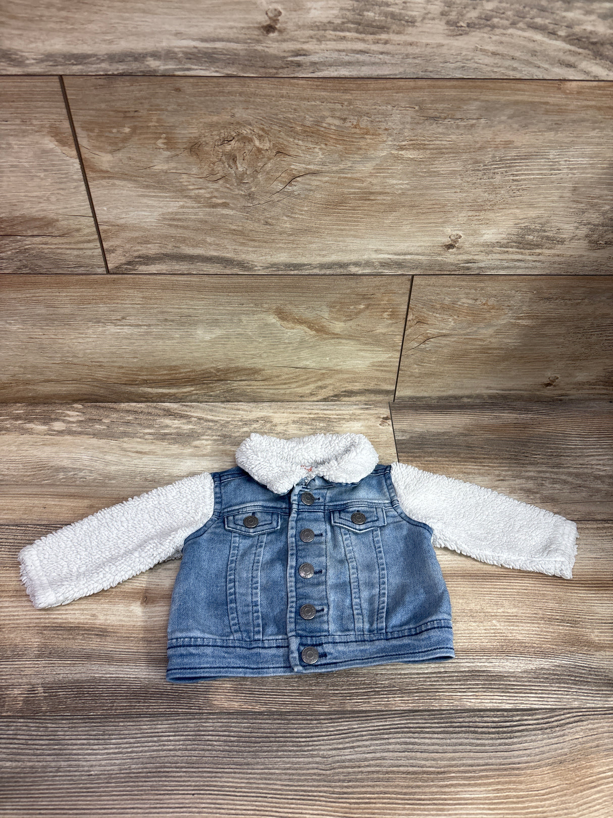 Cat & Jack Sherpa Lined Denim Jacket Blue sz 0-3m