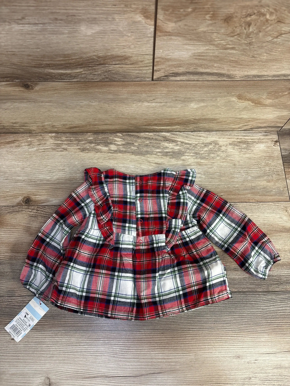 NEW Cat & Jack Plaid Ruffled Dress Red sz 18m