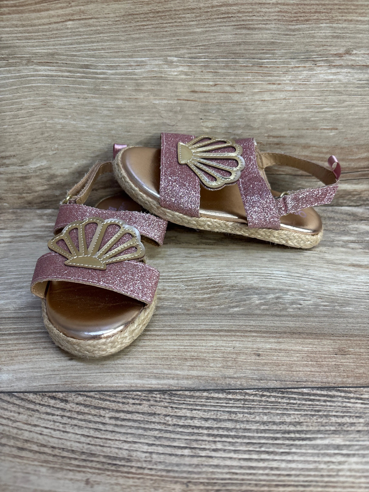 OshKosh Oceana Glittery Espadrille Sandals Pink sz 8c - Me n Mommy To Be