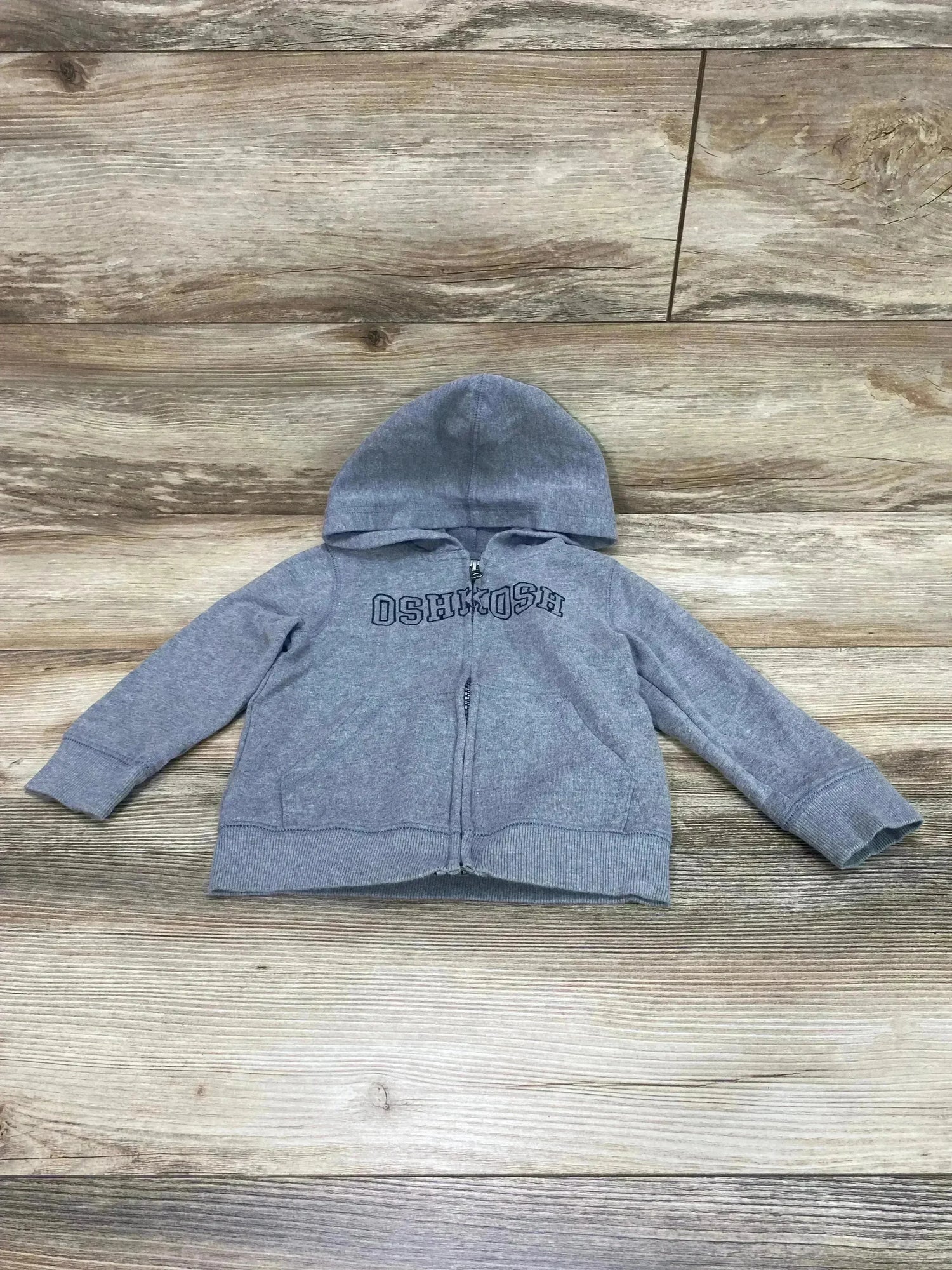 Oshkosh Logo Full Zip Hoodie Grey sz 2T - Me n Mommy To Be