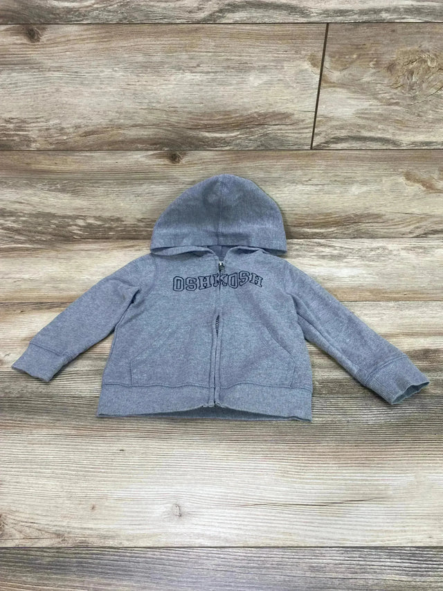 Oshkosh Logo Full Zip Hoodie Grey sz 2T - Me n Mommy To Be