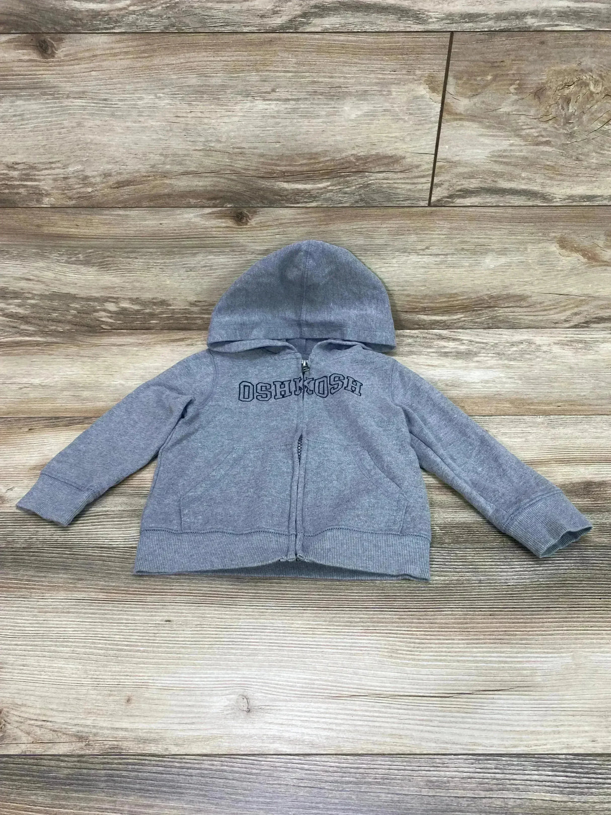 Oshkosh Logo Full Zip Hoodie Grey sz 2T - Me n Mommy To Be