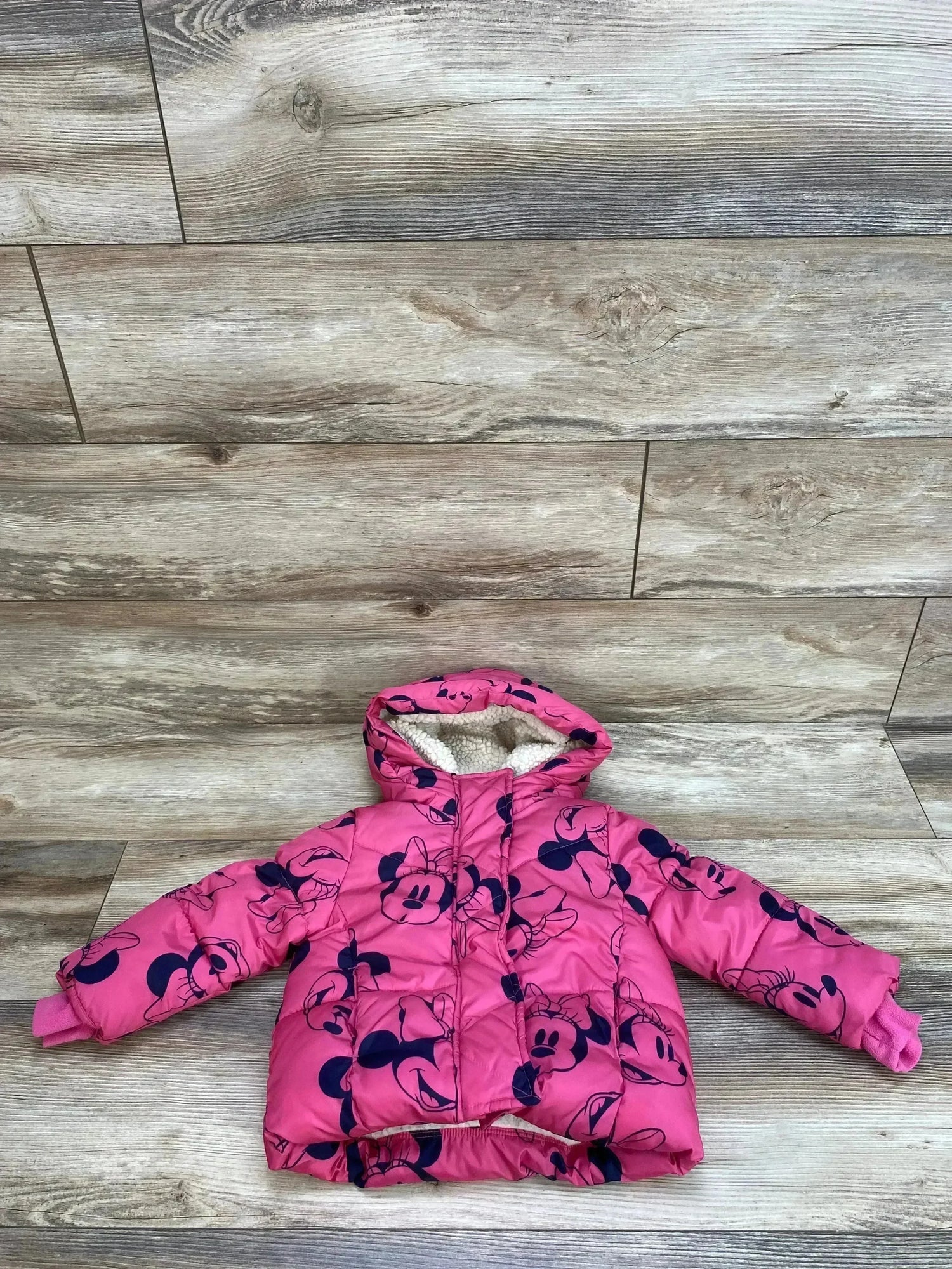 Baby Gap Disney Minnie Mouse Heavyweight Pink Puffer Jacket sz 2T - Me n Mommy To Be