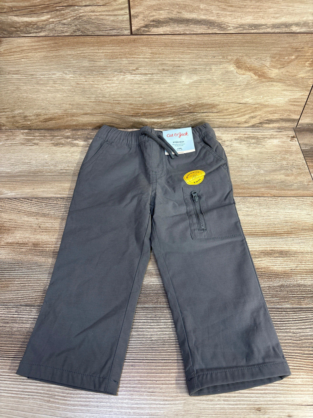 NEW Cat & Jack Straight Stretch Pants Grey sz 18m