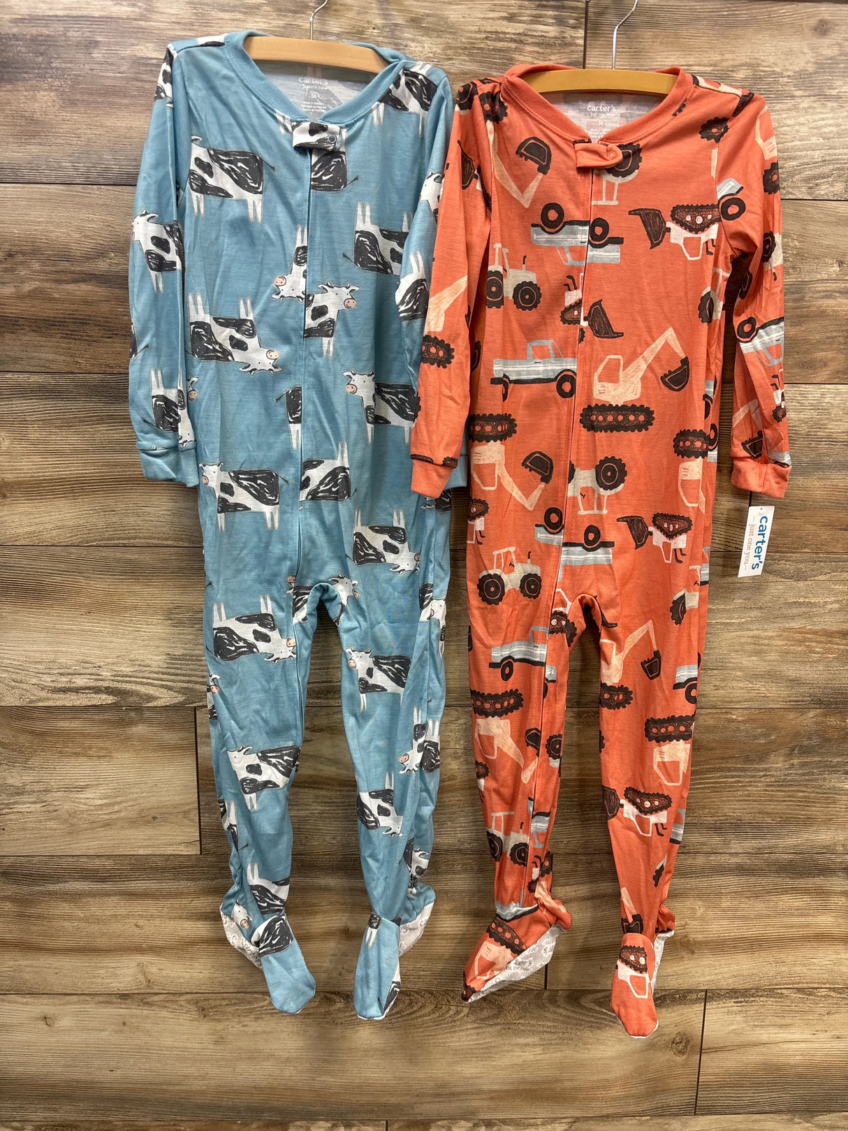 NEW Just One You 2pk Sleepers Cow & Vehicle Print sz 5T