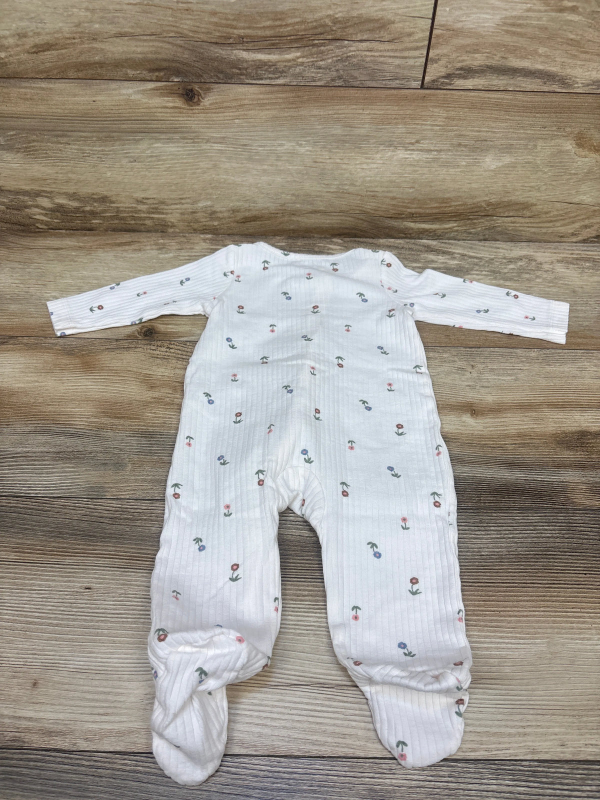 Just One You Floral Ribbed Sleeper White sz 6m