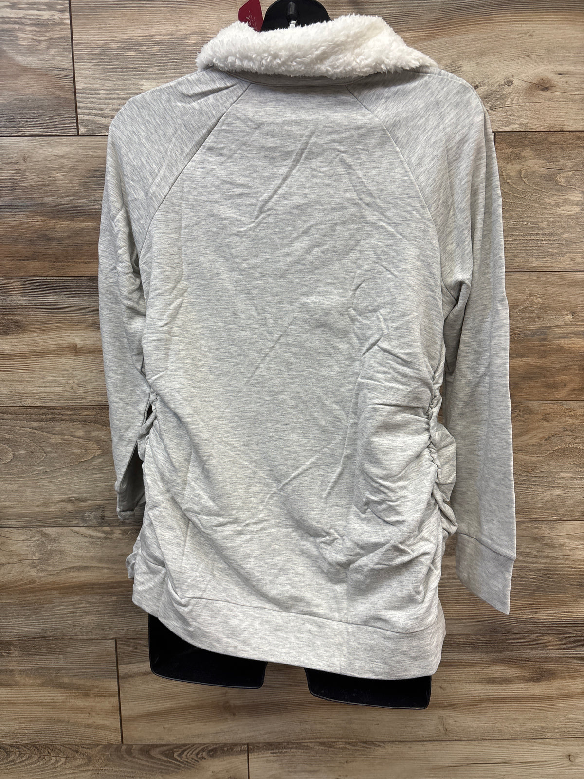NEW Isabel Maternity Snap Sherpa Collar Sweatshirt Grey sz Large