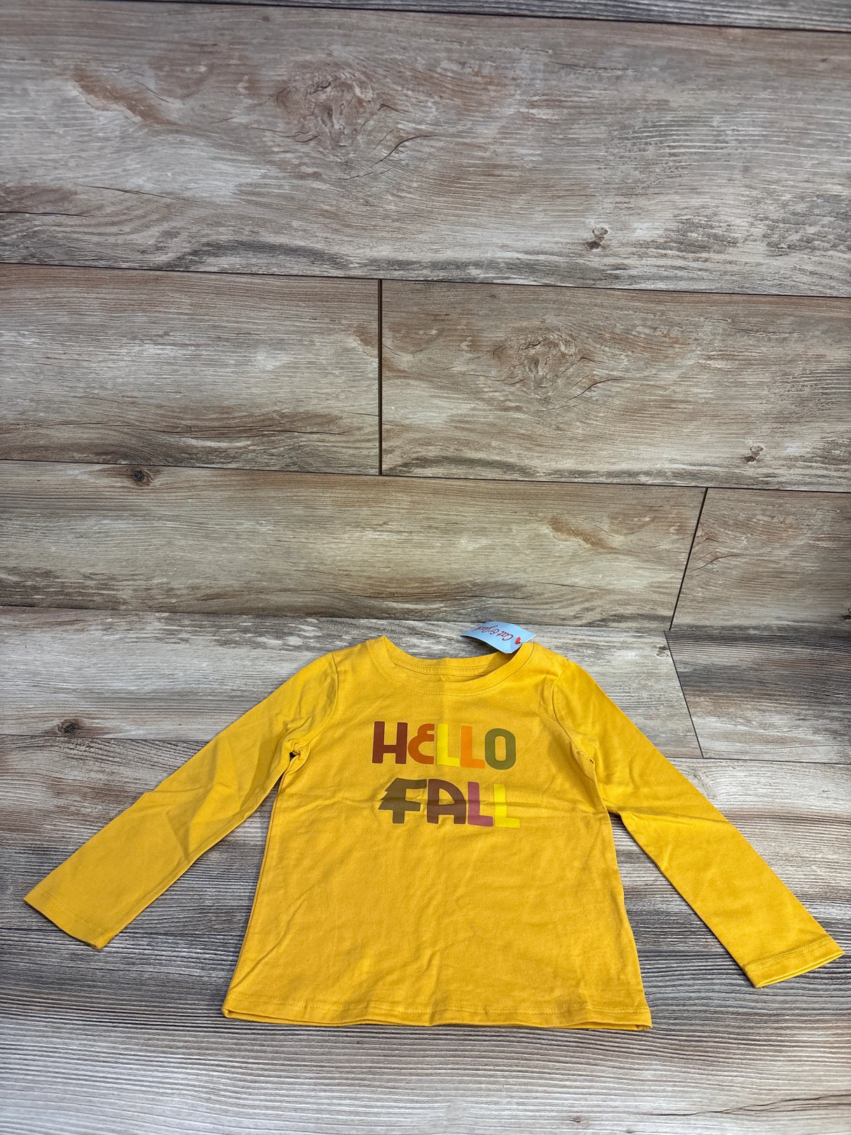 NEW Cat & Jack Hello Fall Long Sleeve Shirt Yellow sz 3T - Me n Mommy To Be