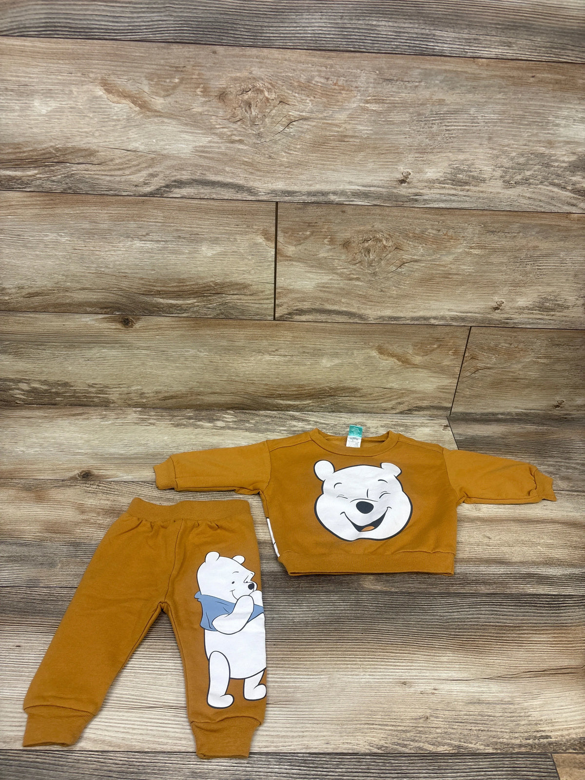 Disney Baby 2pc Winnie The Pooh Sweatshirt & Pants Set Yellow sz 0-3m