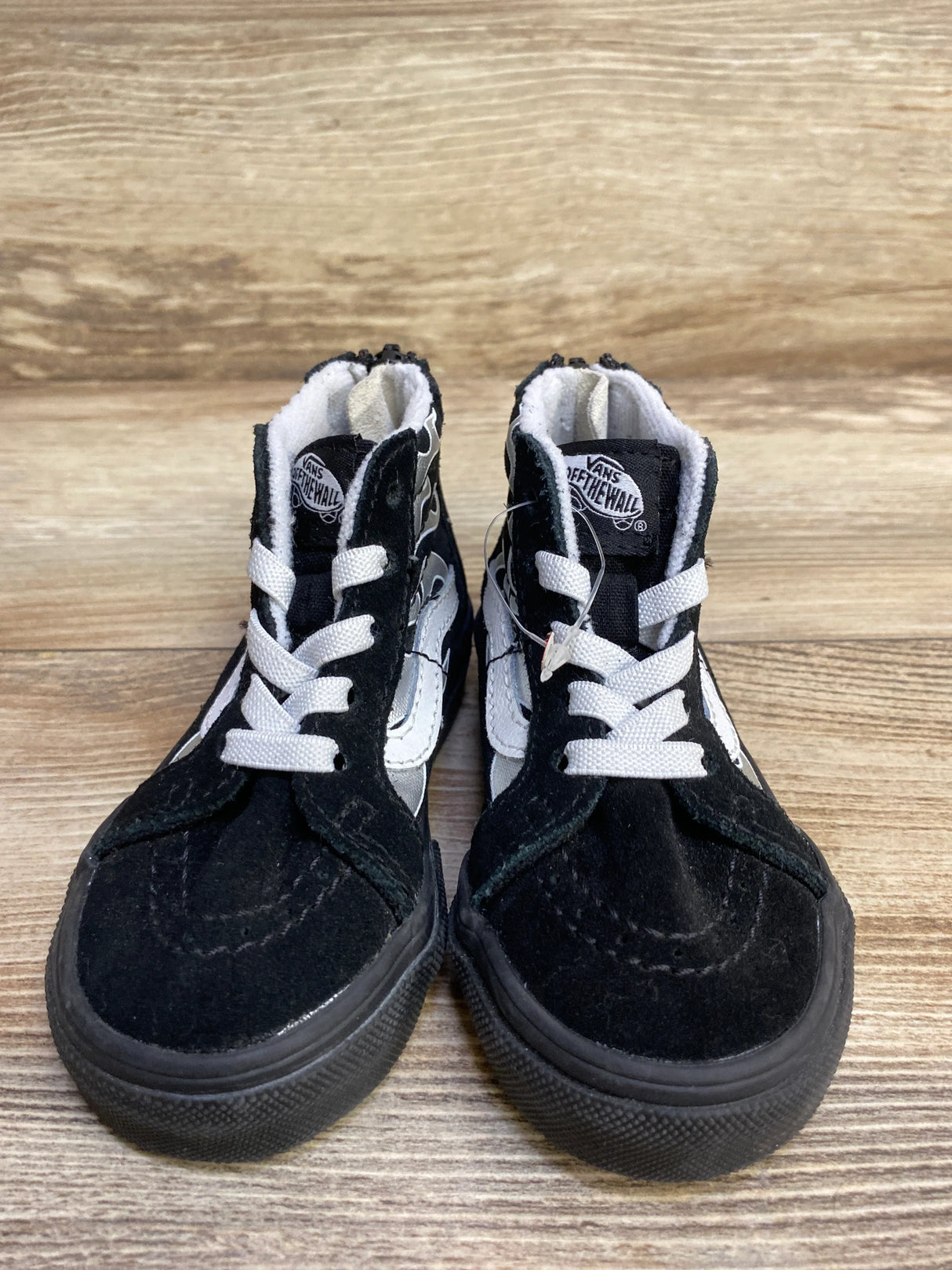 NWOT Vans Sk8-Hi Zip 'Metallic Flame' Sneakers, Black sz 5c