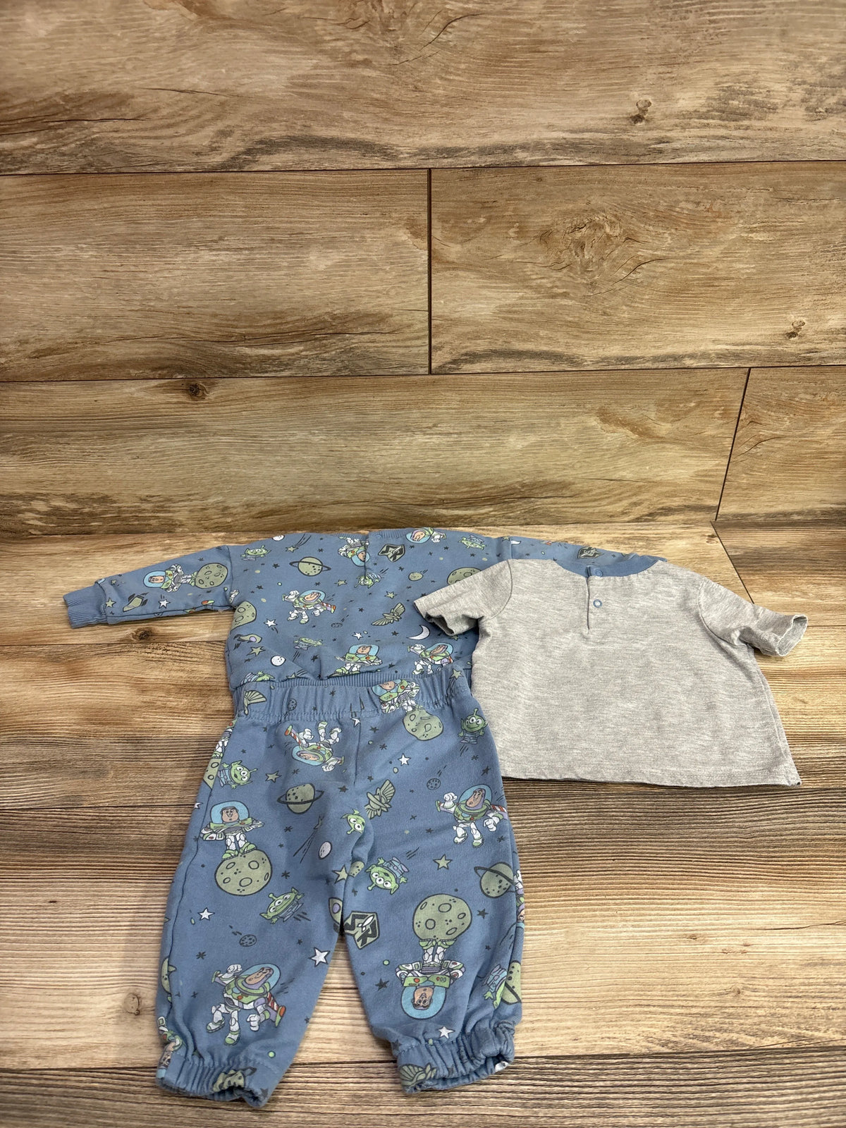 Disney Baby Toy Story 3pc Sweatshirt, Joggers, & Bodysuit Set Blue sz 3/6m