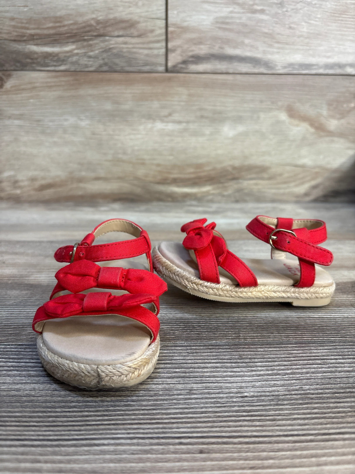 Janie & Jack Bow Espadrille Sandals Red sz 4/5c