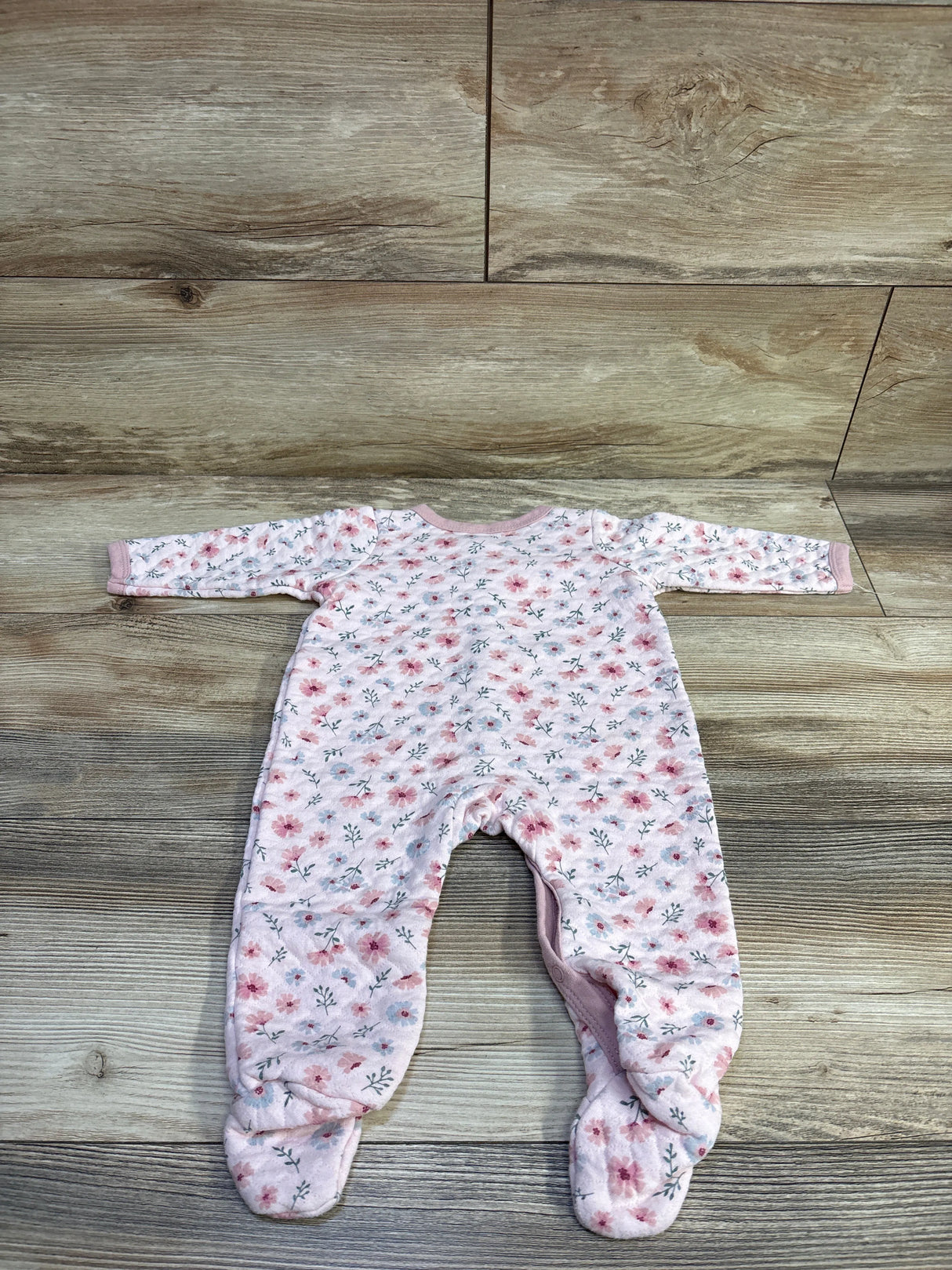 Little Beginnings Floral Quilted Sleeper Pink sz 6-9m
