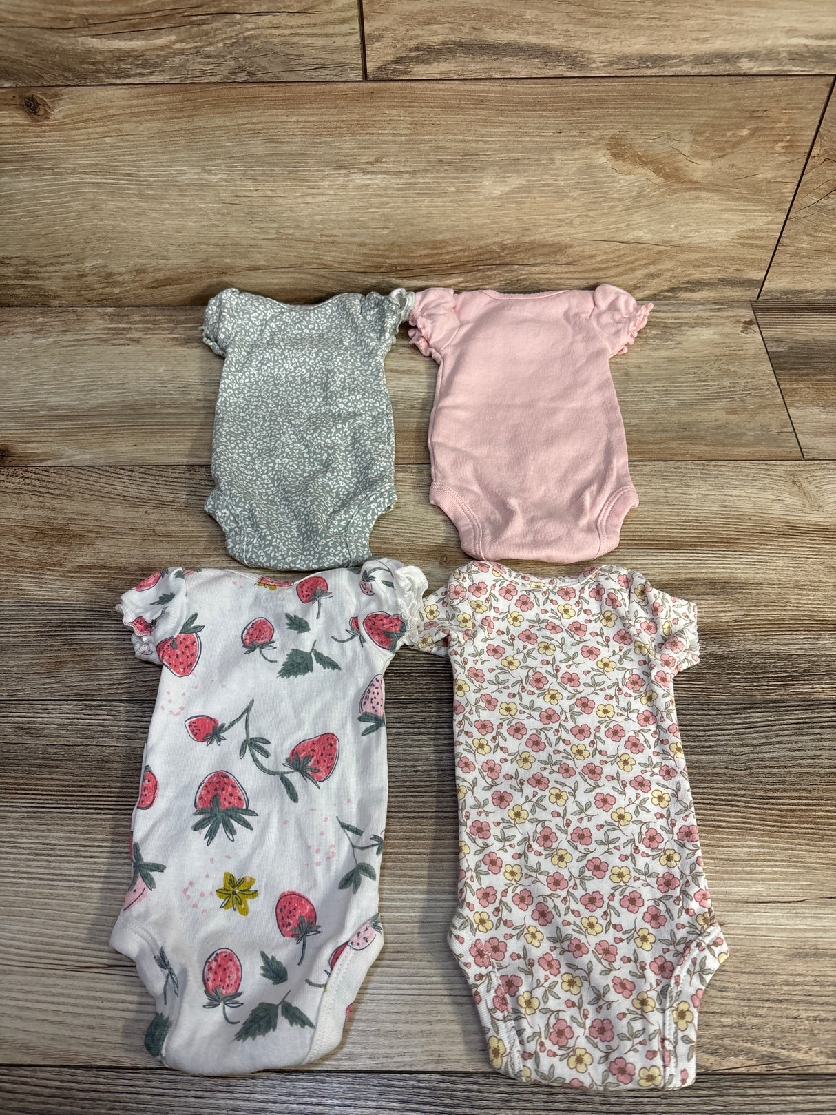 Child of Mine Baby Girls 4pk Ruffle Bodysuits sz PREEMIE