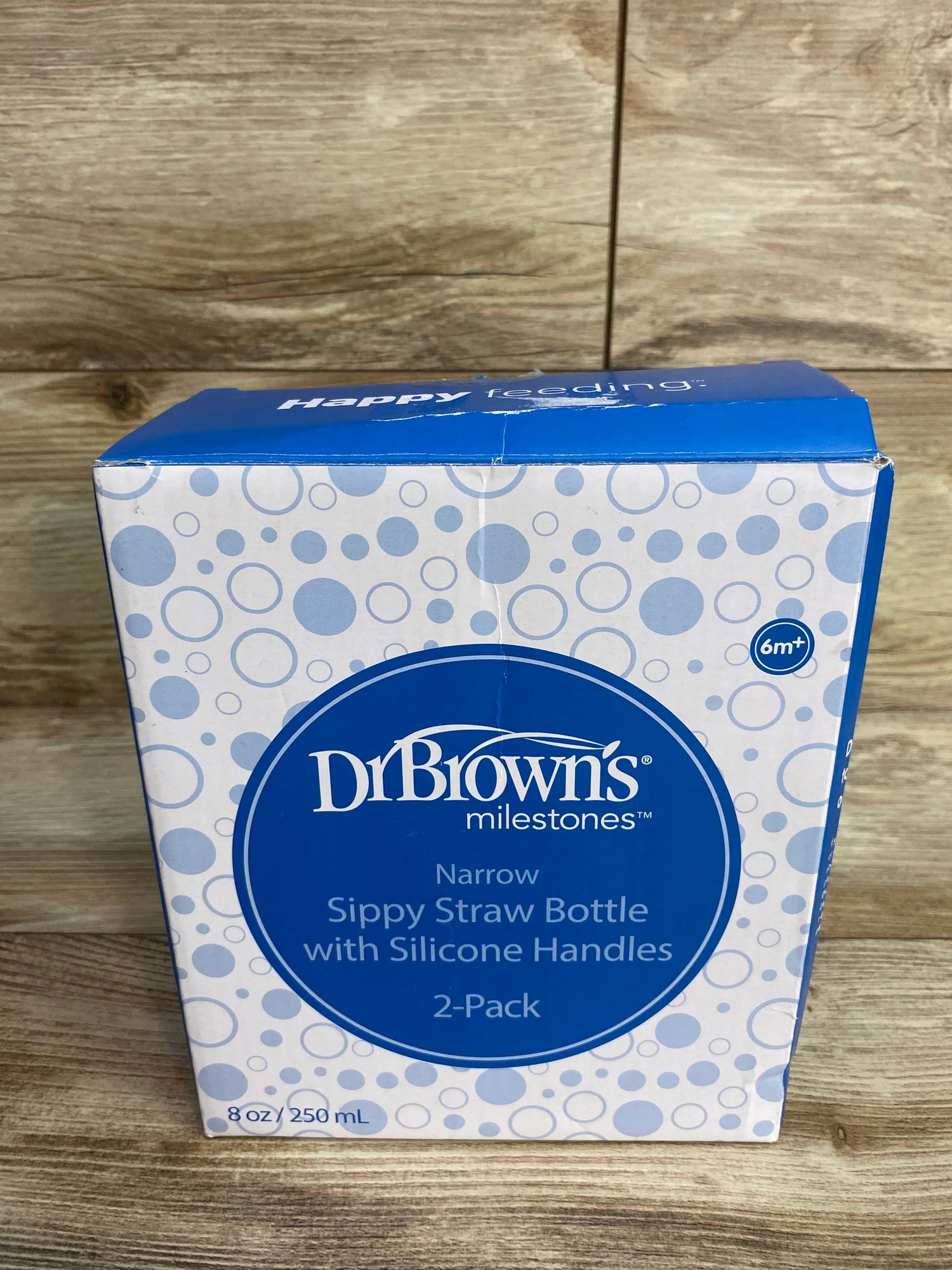 Dr. Brown's Milestones Narrow Sippy Straw Bottles w/ Silicone Handles 2pk 8oz