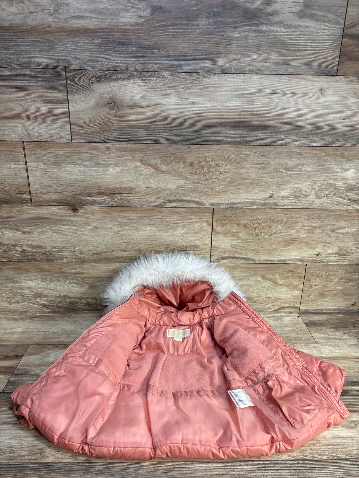 Michael Kors Belted Hooded Puffer Coat Pink sz 3T